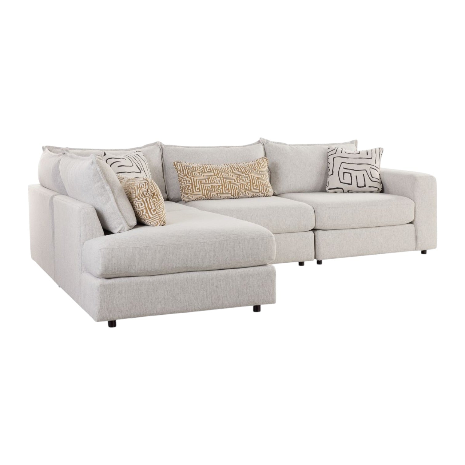 Summit Modular 4 Piece Sectional with Left Arm Facing Bumper Chaise