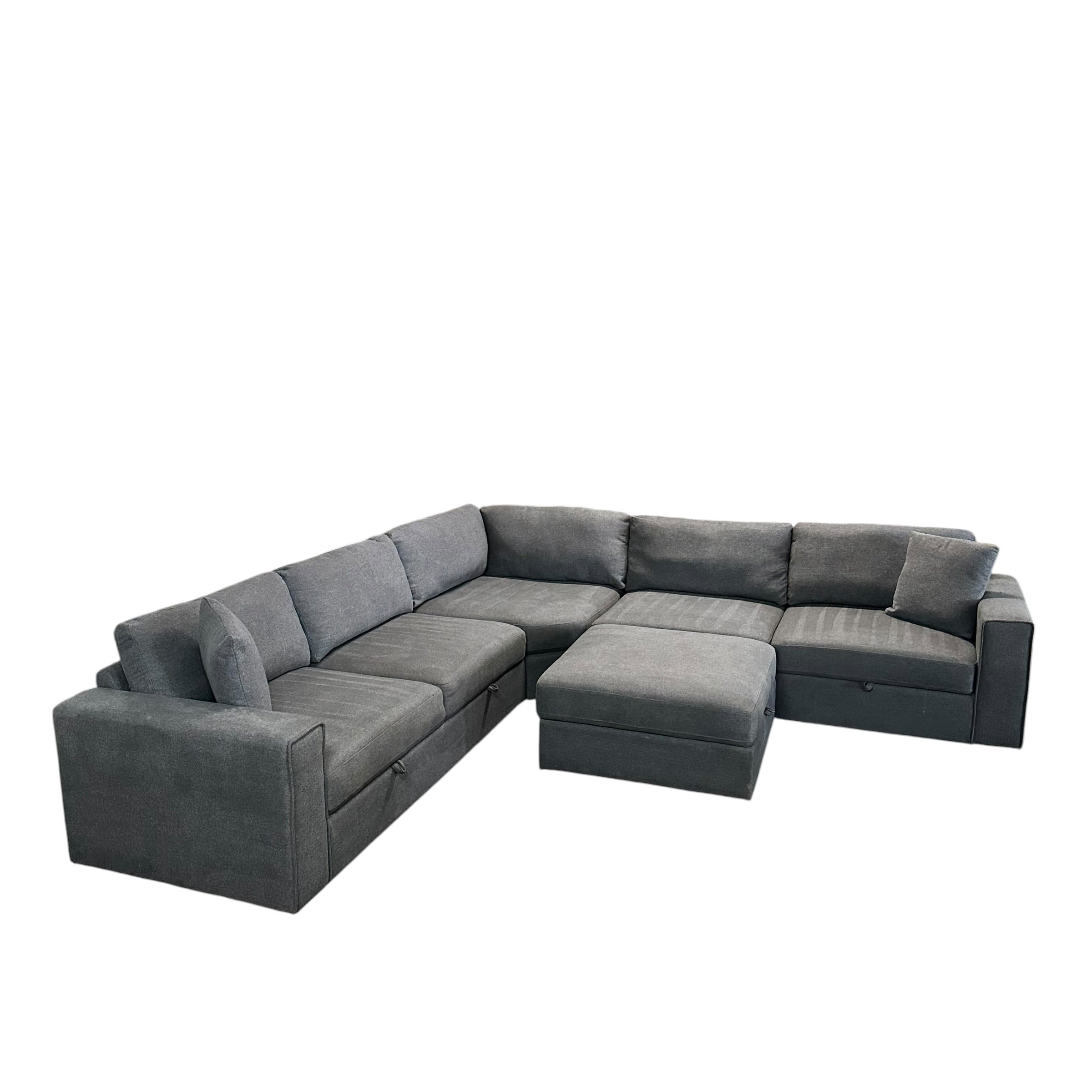 Corner Sectional with Storage in Navy Blue