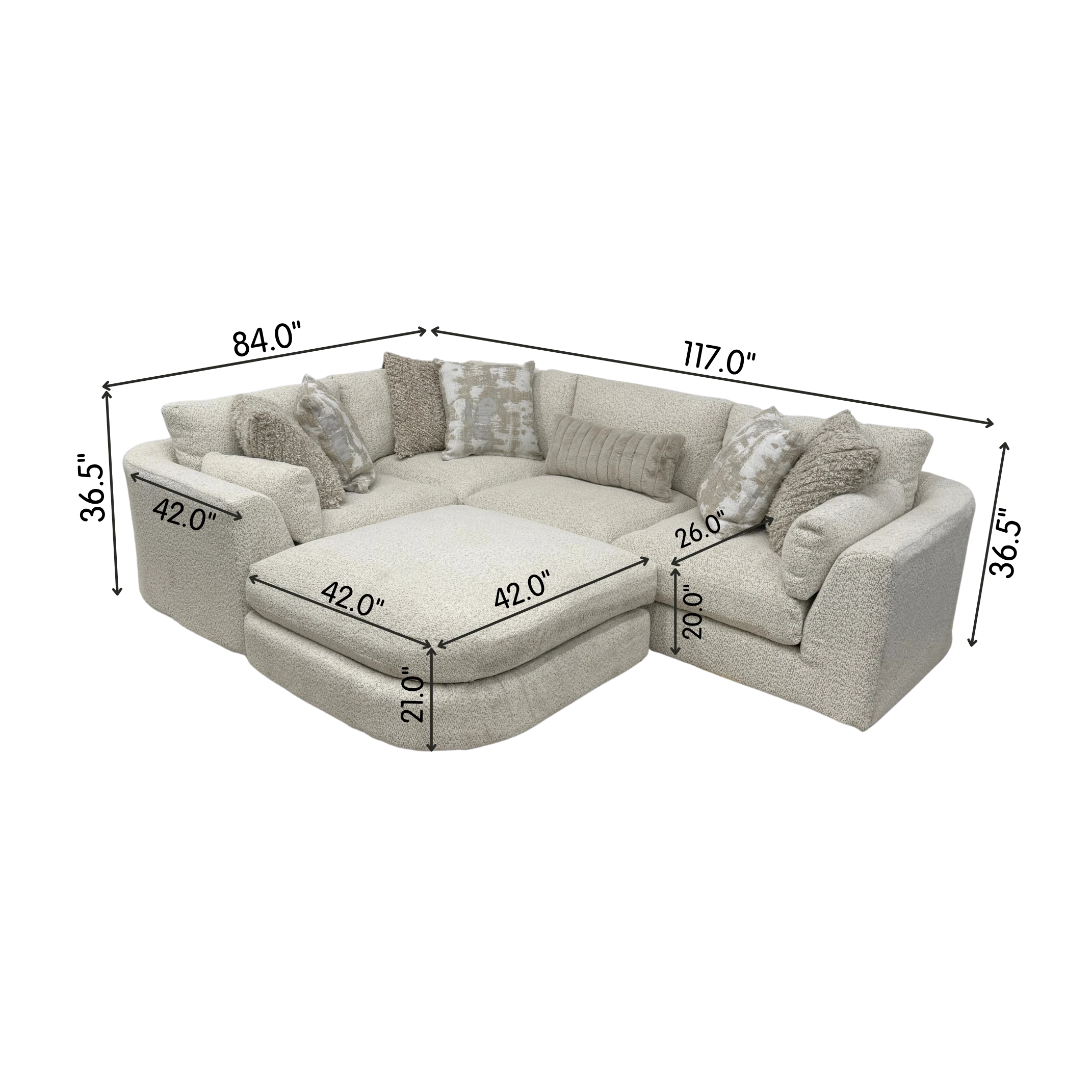 Juniper 4-Piece Sectional with Ottoman