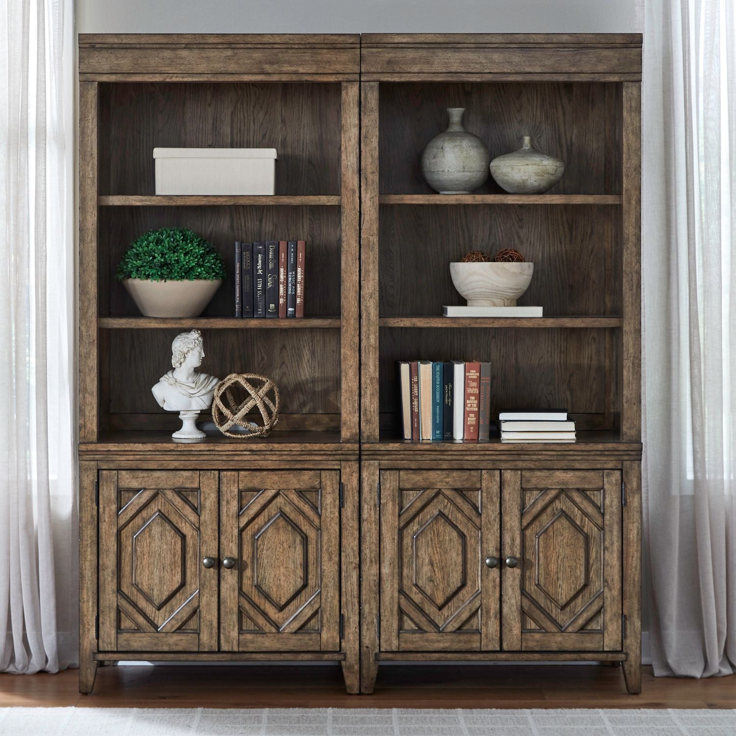 2 Piece Bunching Bookcase