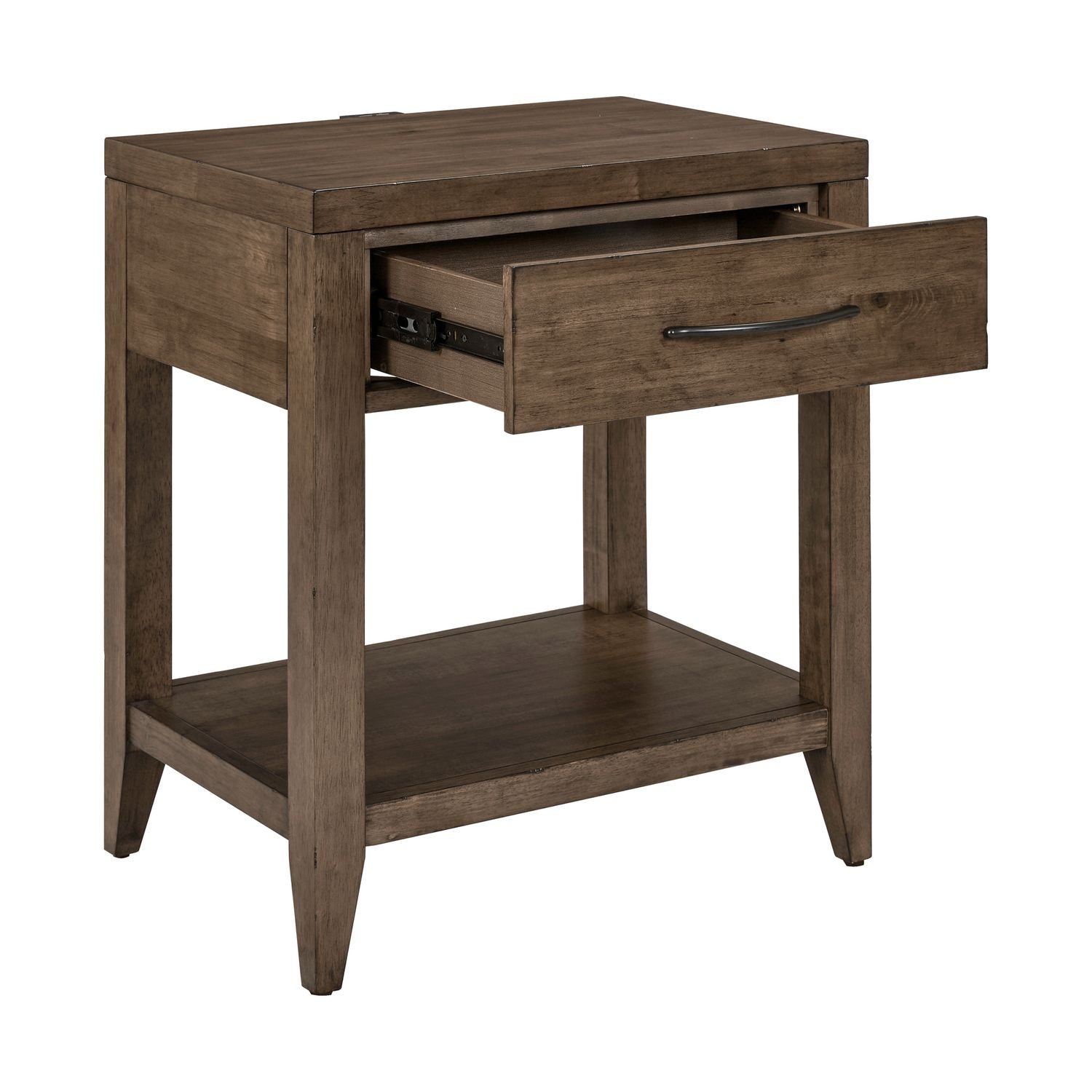 Open Nightstand w/ Charging Station