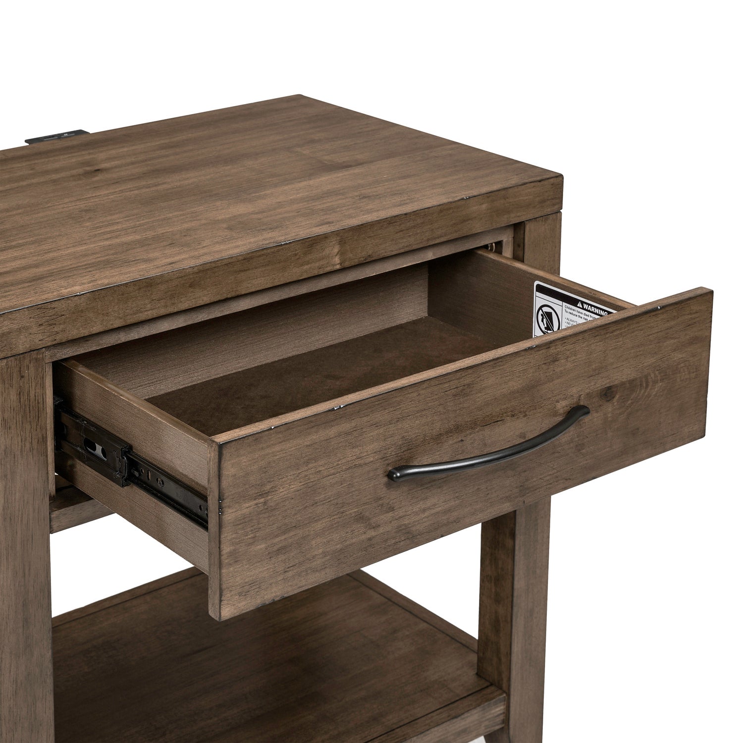 Shaker Lakes Open Nightstand with Charging Station