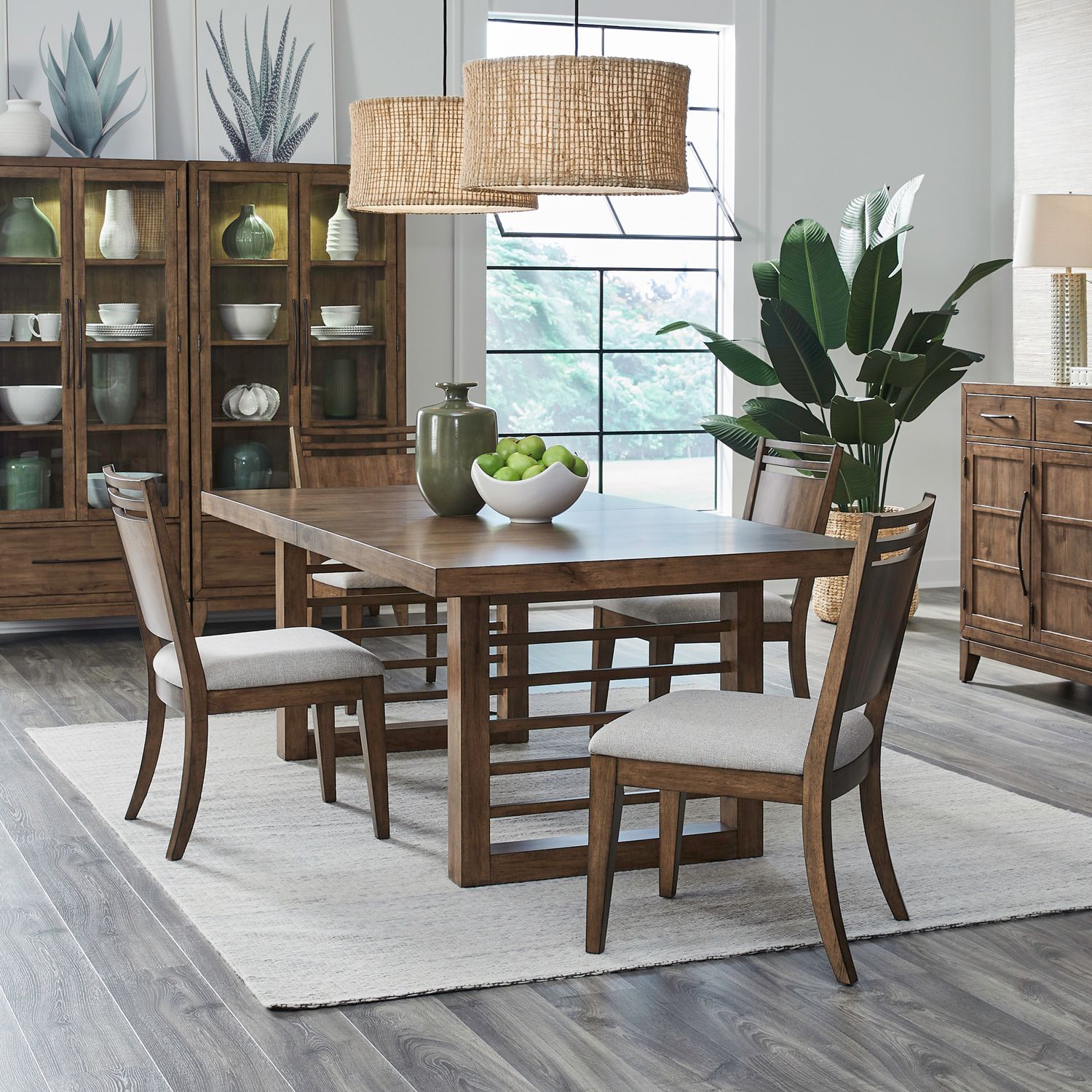 Opt 5 Piece Double Pedestal Table Set