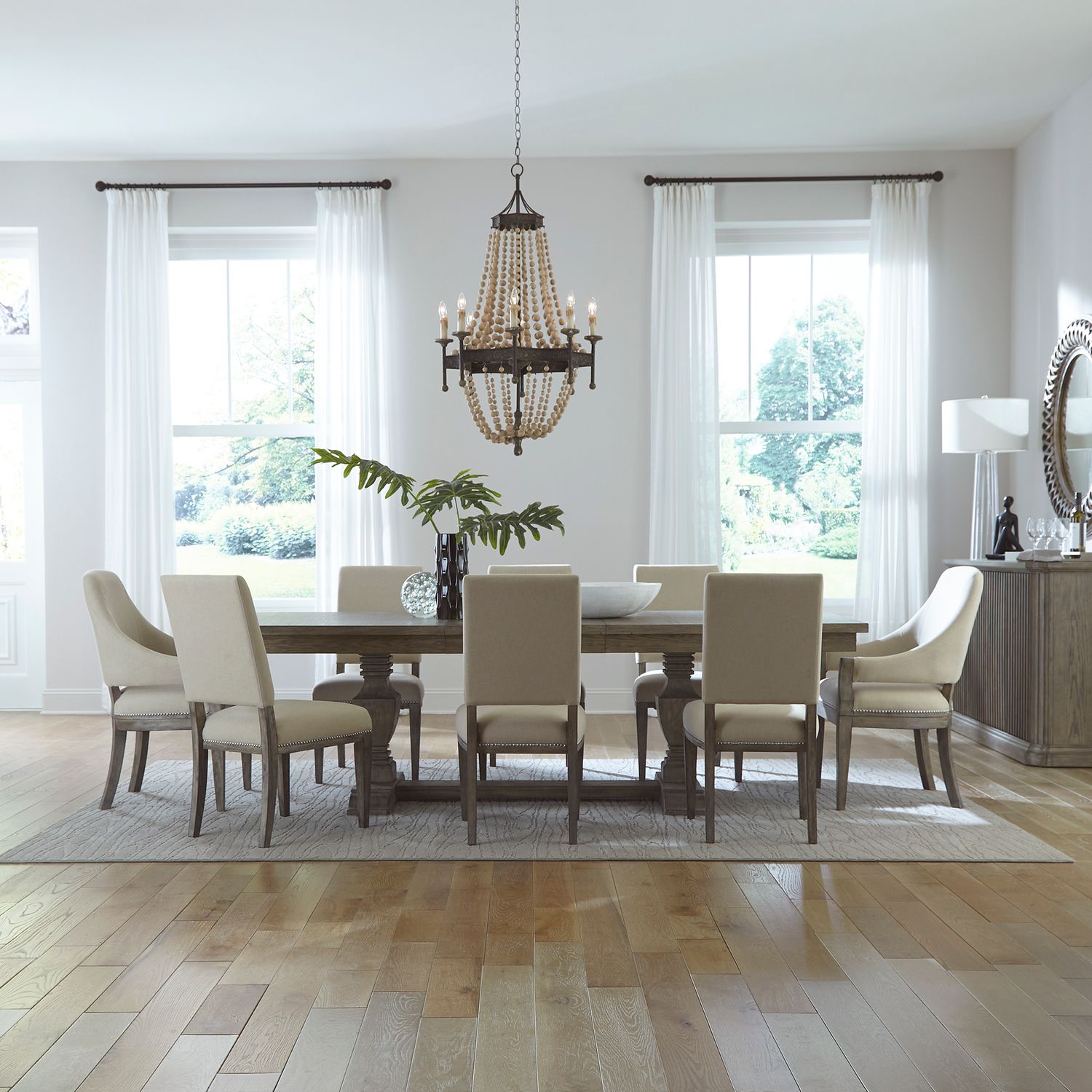 9 Piece Trestle Table Set