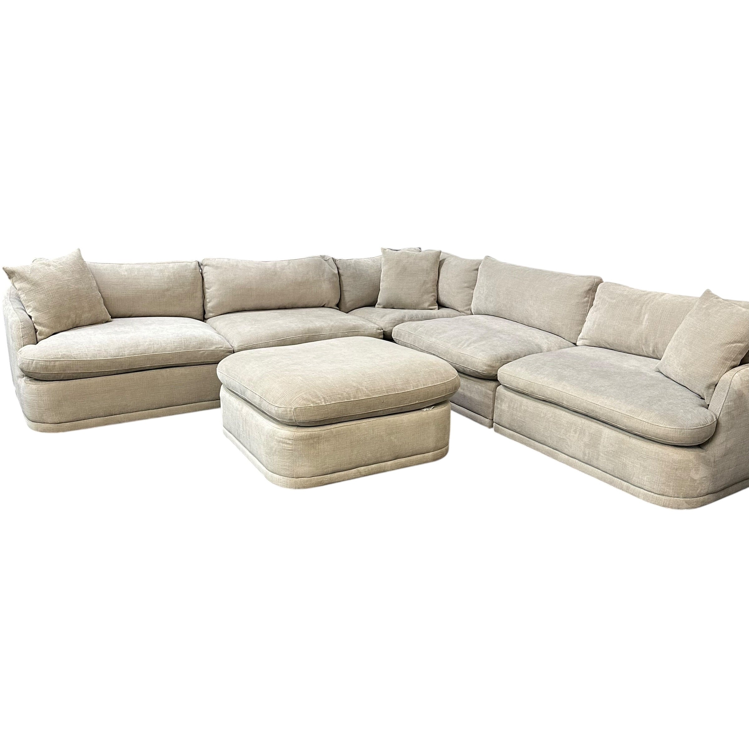 Modular 6 Pc Sectional Cloud Sofa in Gray