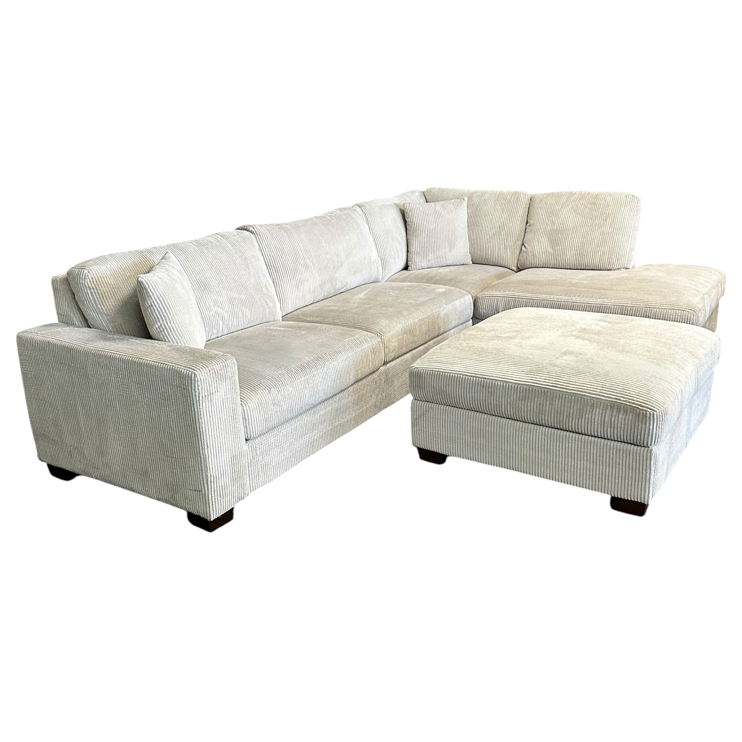 Sectional with RAF Bumper Chaise and Matching Ottoman