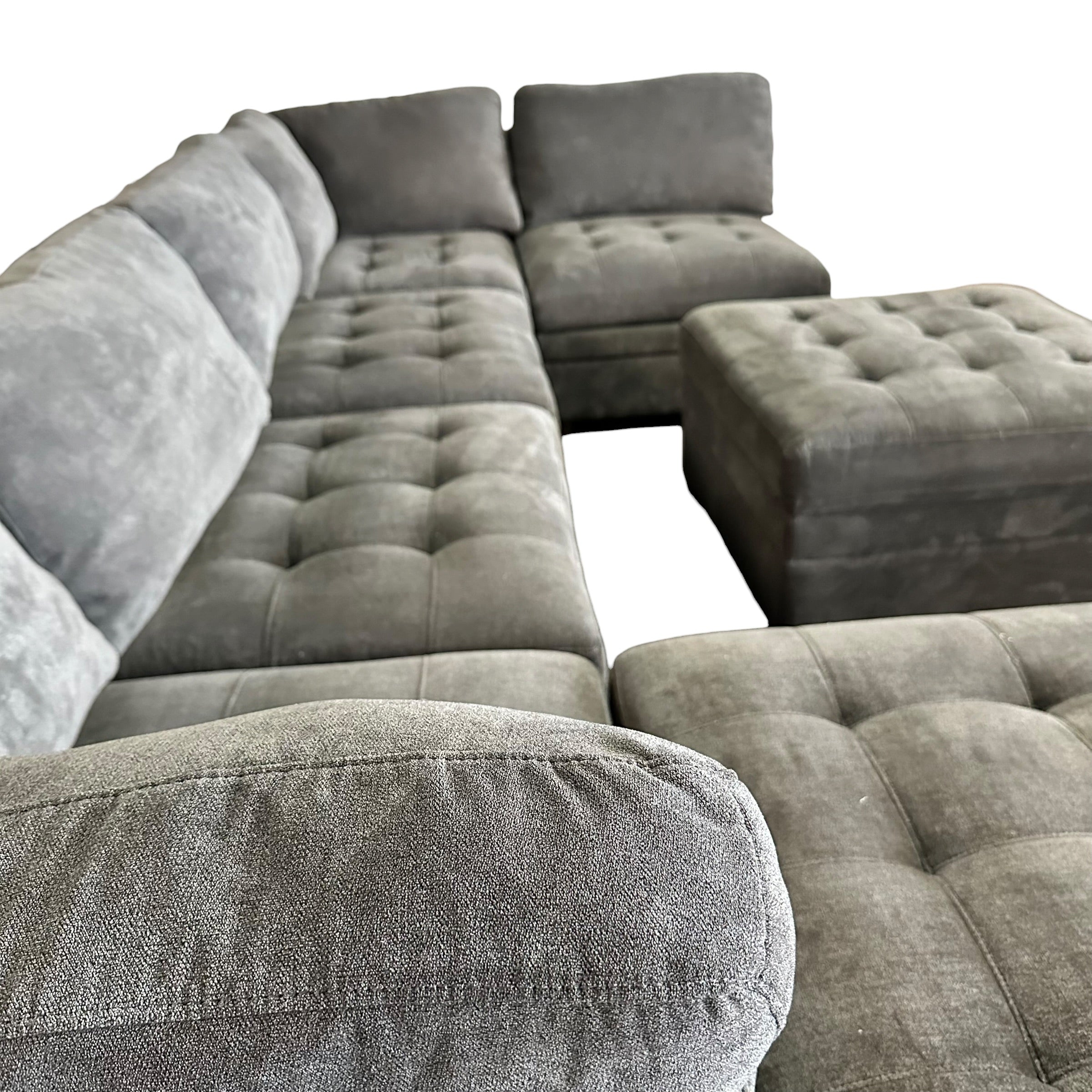 Modular 7 Piece Sectional with Two Ottomans