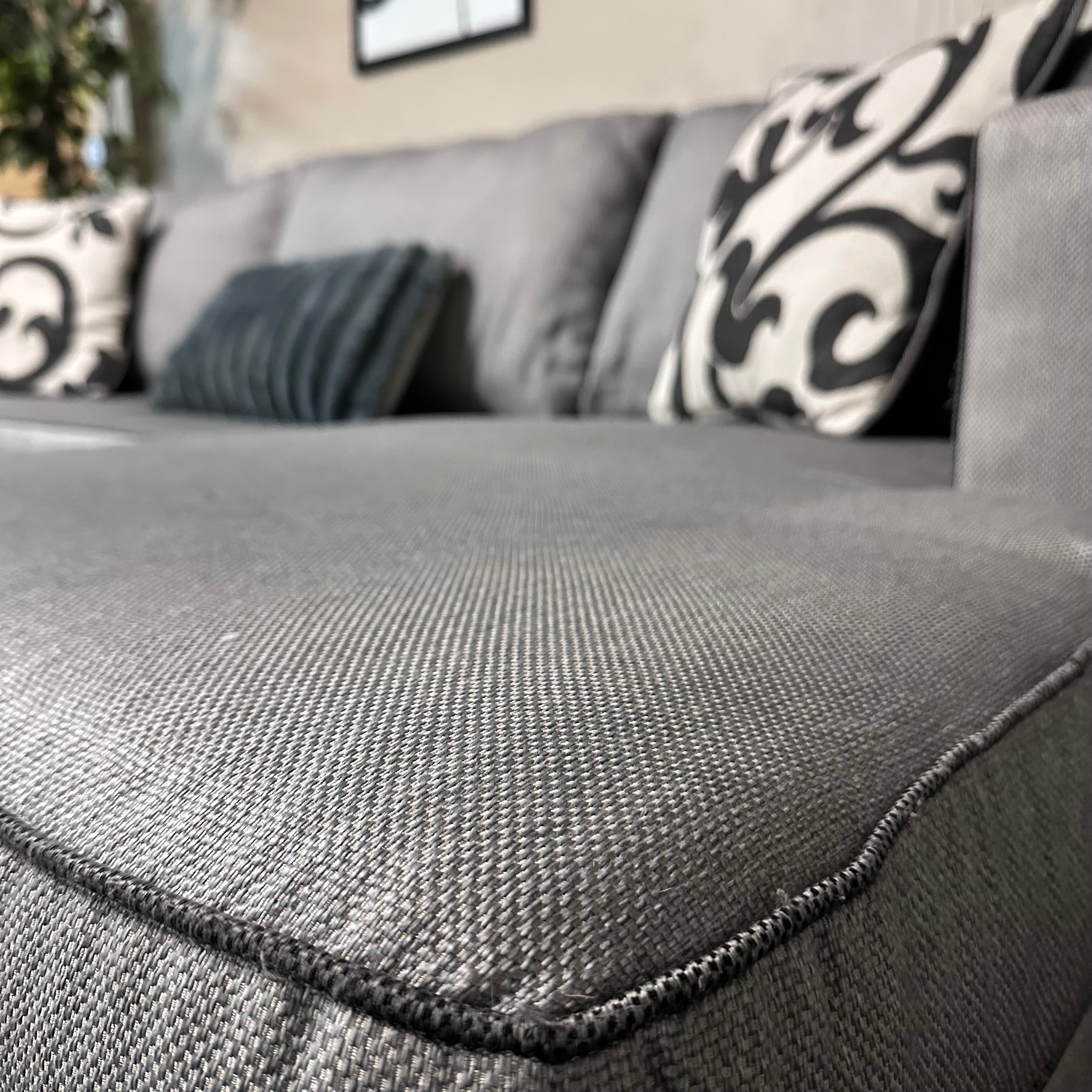 Gray Sectional with Right Chaise