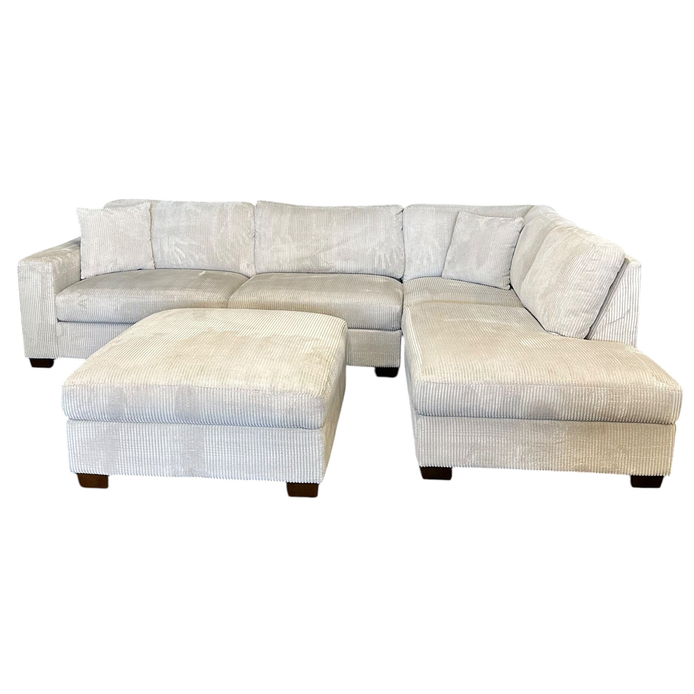 Sectional with RAF Bumper Chaise and Matching Ottoman
