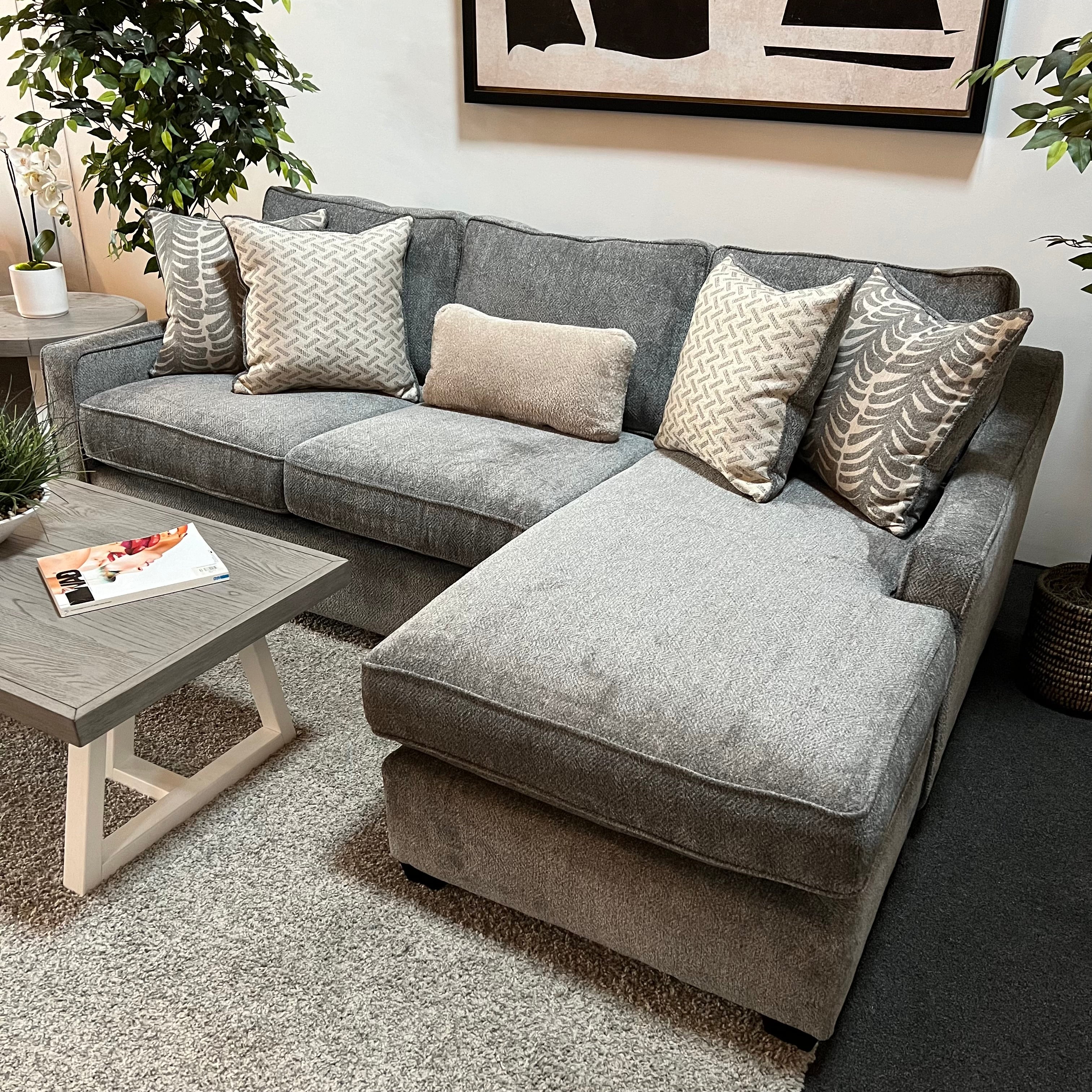 Slate Sectional Sofa with Reversible Chaise