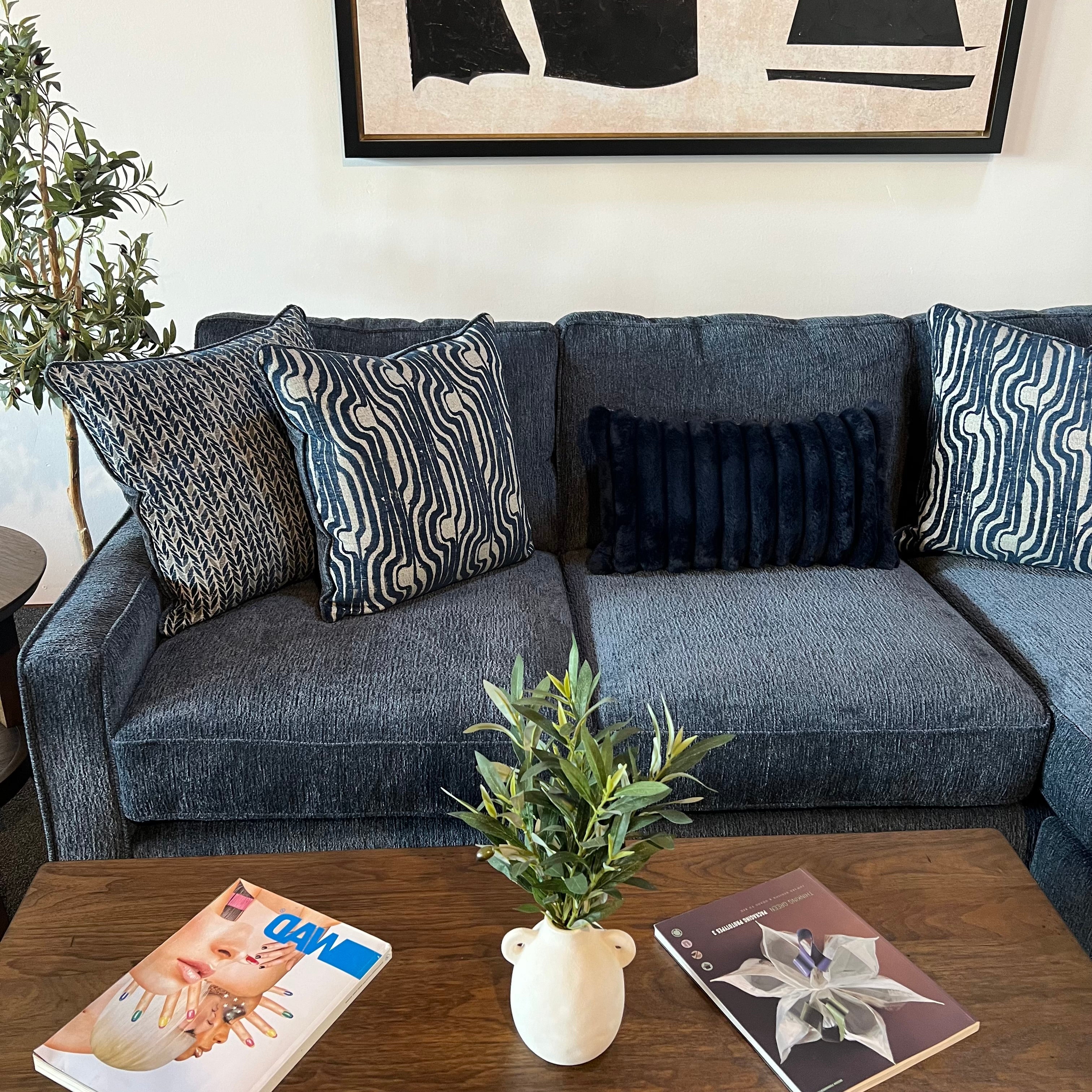 Michigan Sectional Sofa With Reversible Chaise in Blue