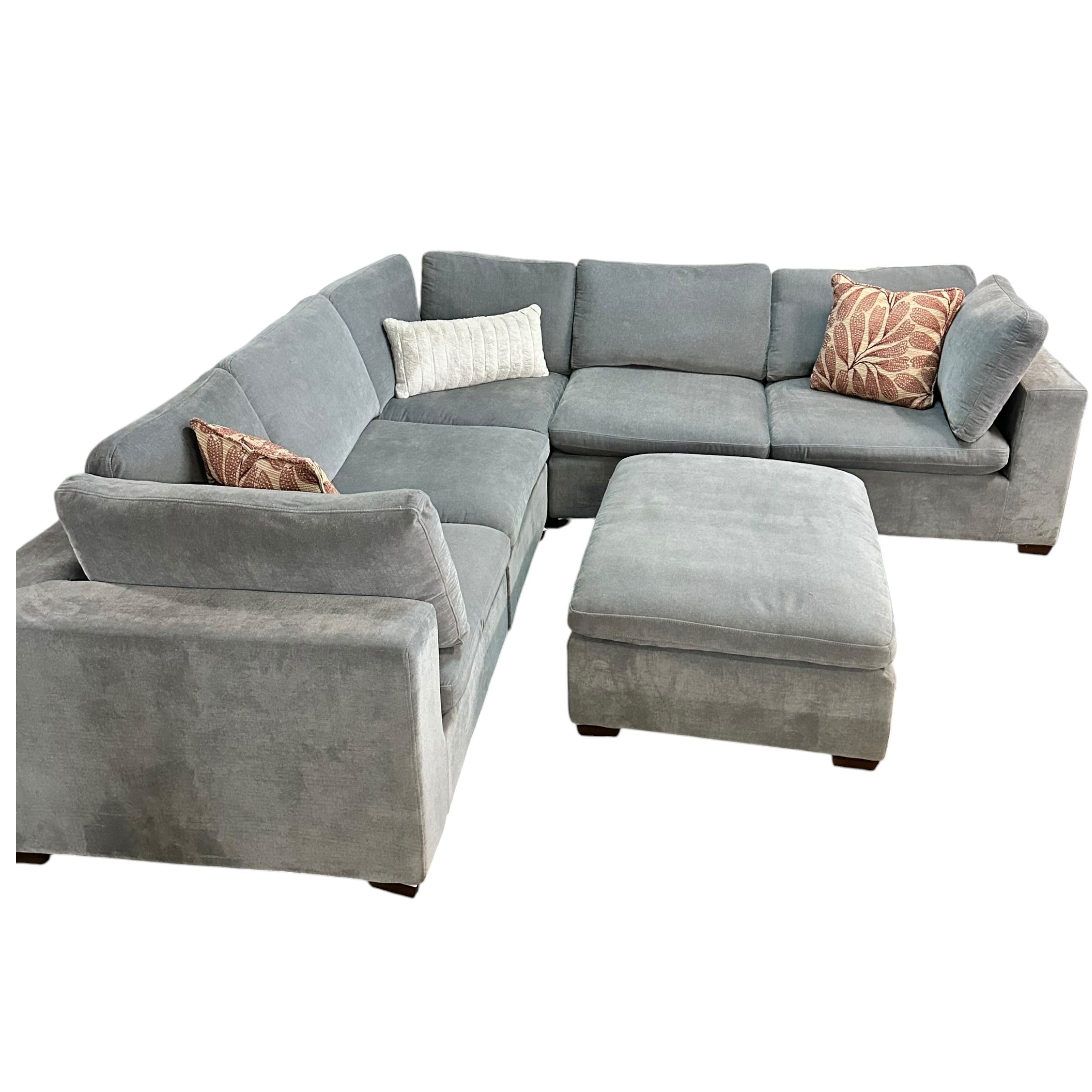 Modular 6 Pc Sectional with Matching Ottoman