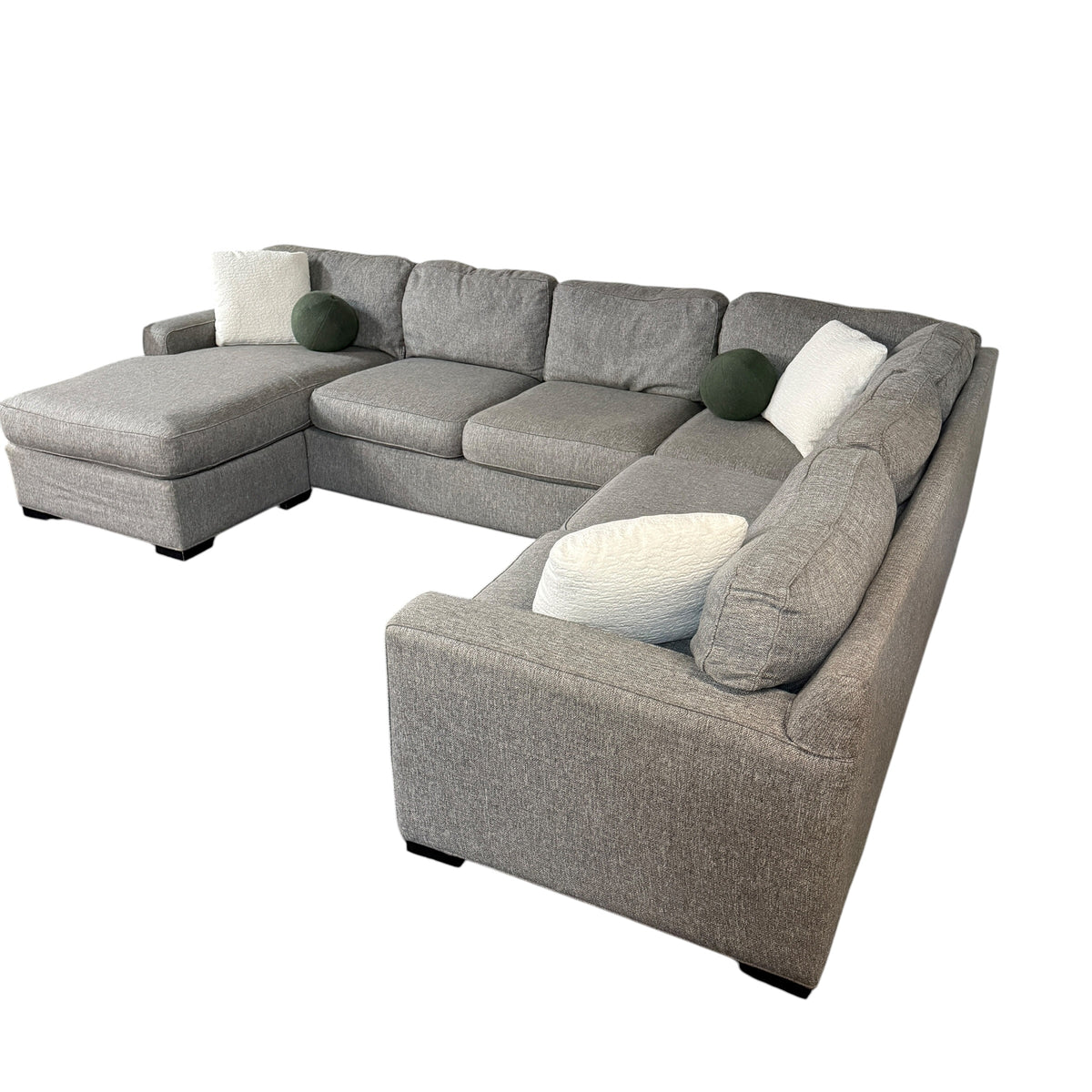 U-Shape Sectional in Gray with LAF Chaise
