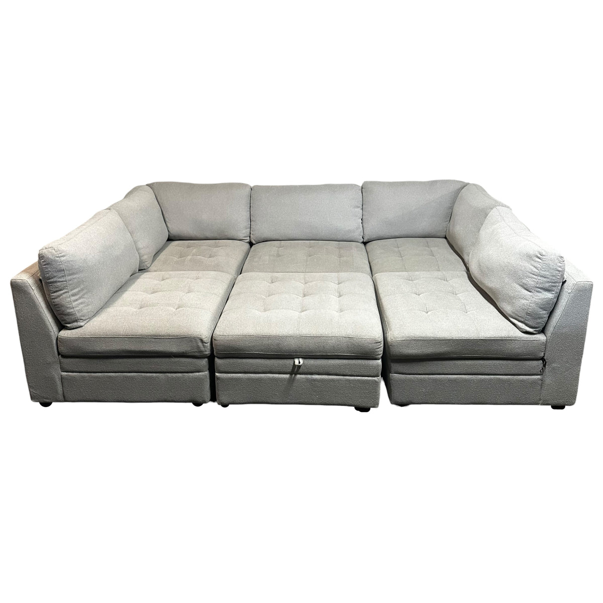 Modular 6 Pc Tufted Sectional in Gray