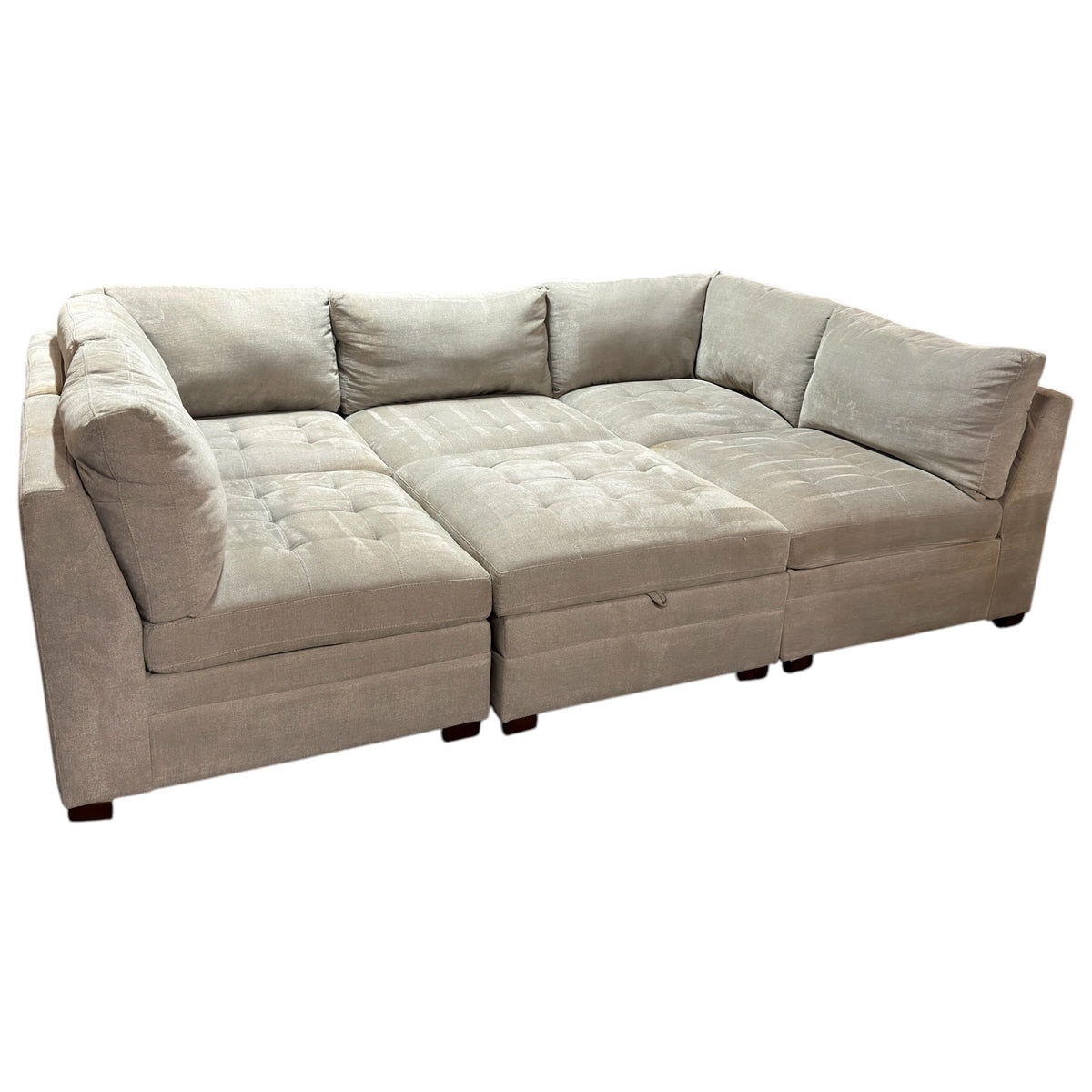 Refurbished Tufted Modular 6 Piece Sectional