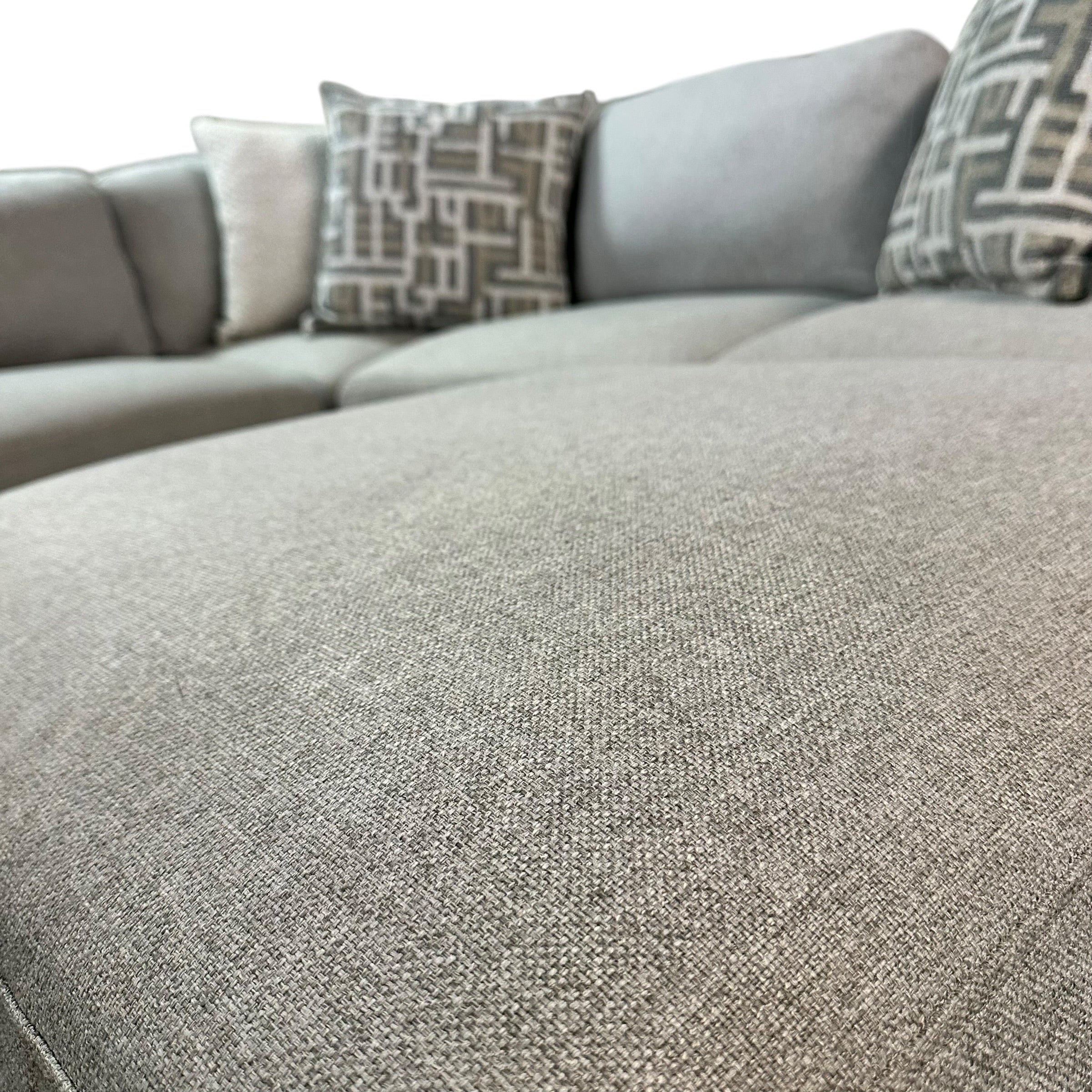 Sectional with LAF Bumper Chaise and Matching Ottoman in Gray