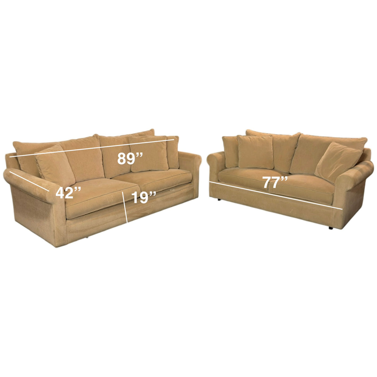 Room & Board Tan Sofa and Loveseat Set