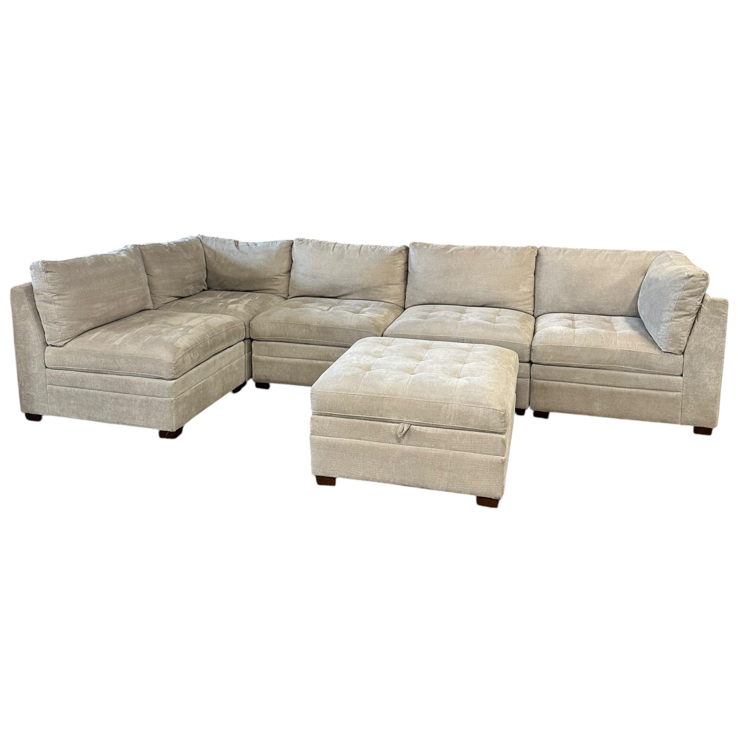 Modular 6 Pc Sectional with Matching Storage Ottoman
