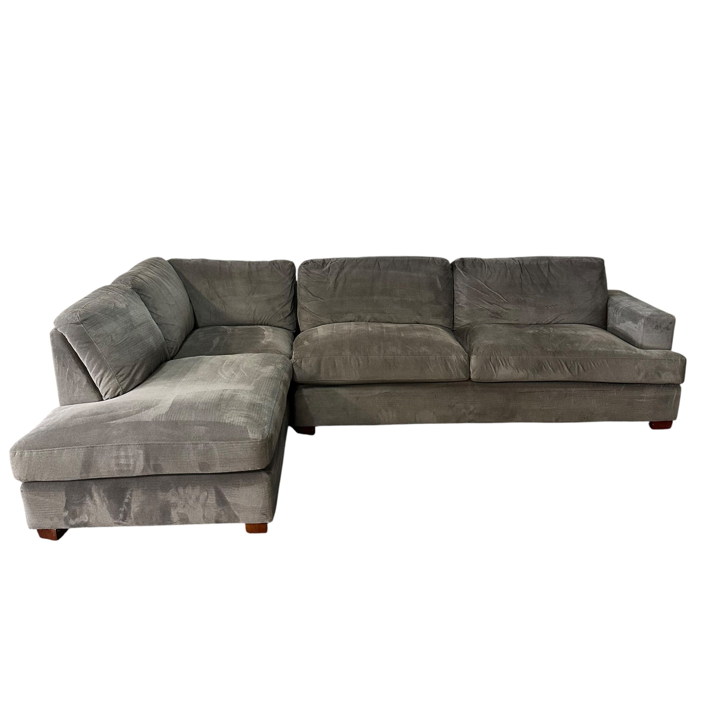 Sectional with Left Bumper Chaise in Gray