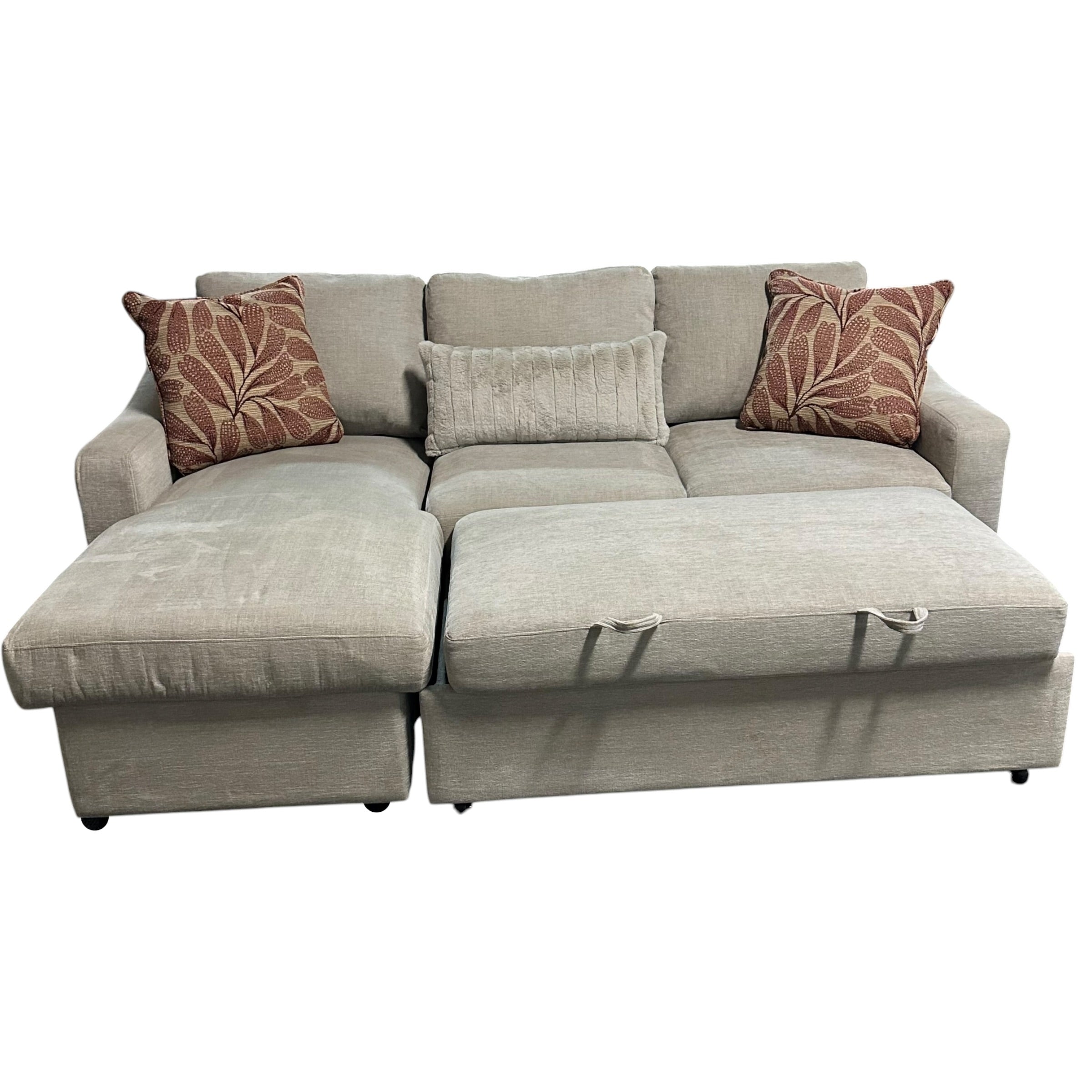 Pop Out Sleeper Sectional with Reversible Storage Chaise