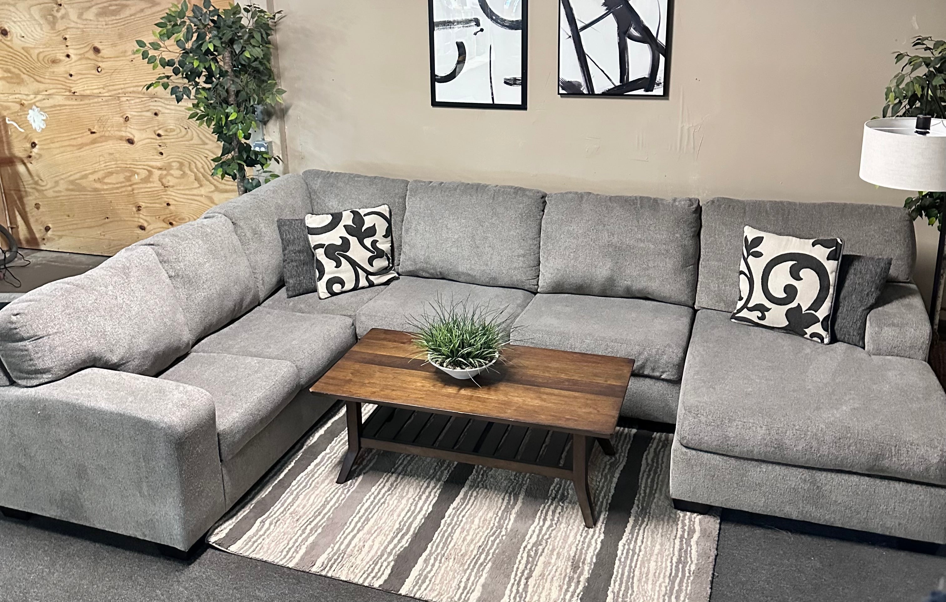 Gray U Shape Sectional Sofa