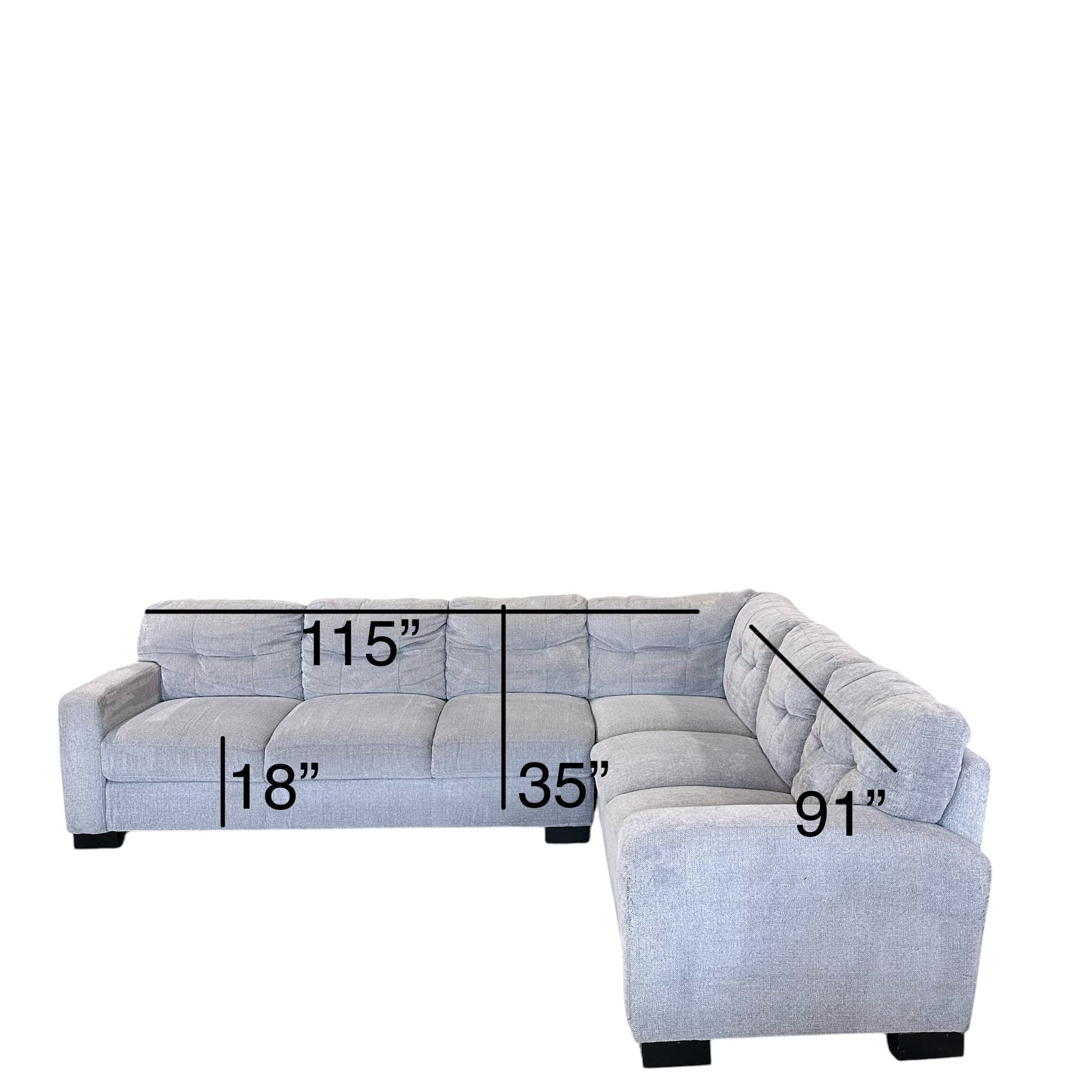 L Shape Sectional in Gray