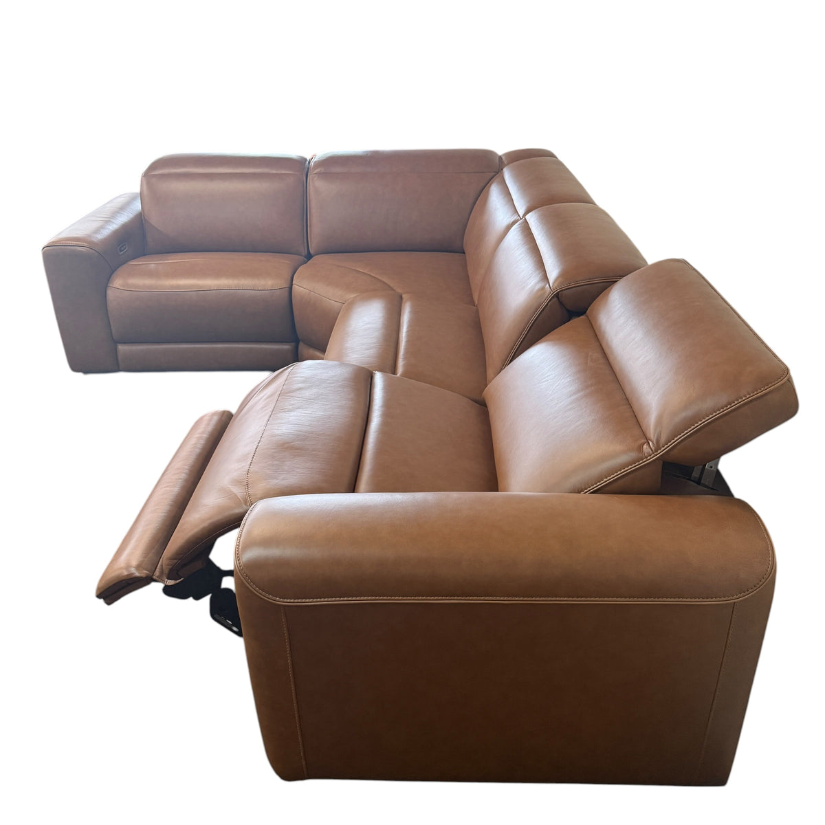 Romy Electric Recliner Modular Sectional in Leather