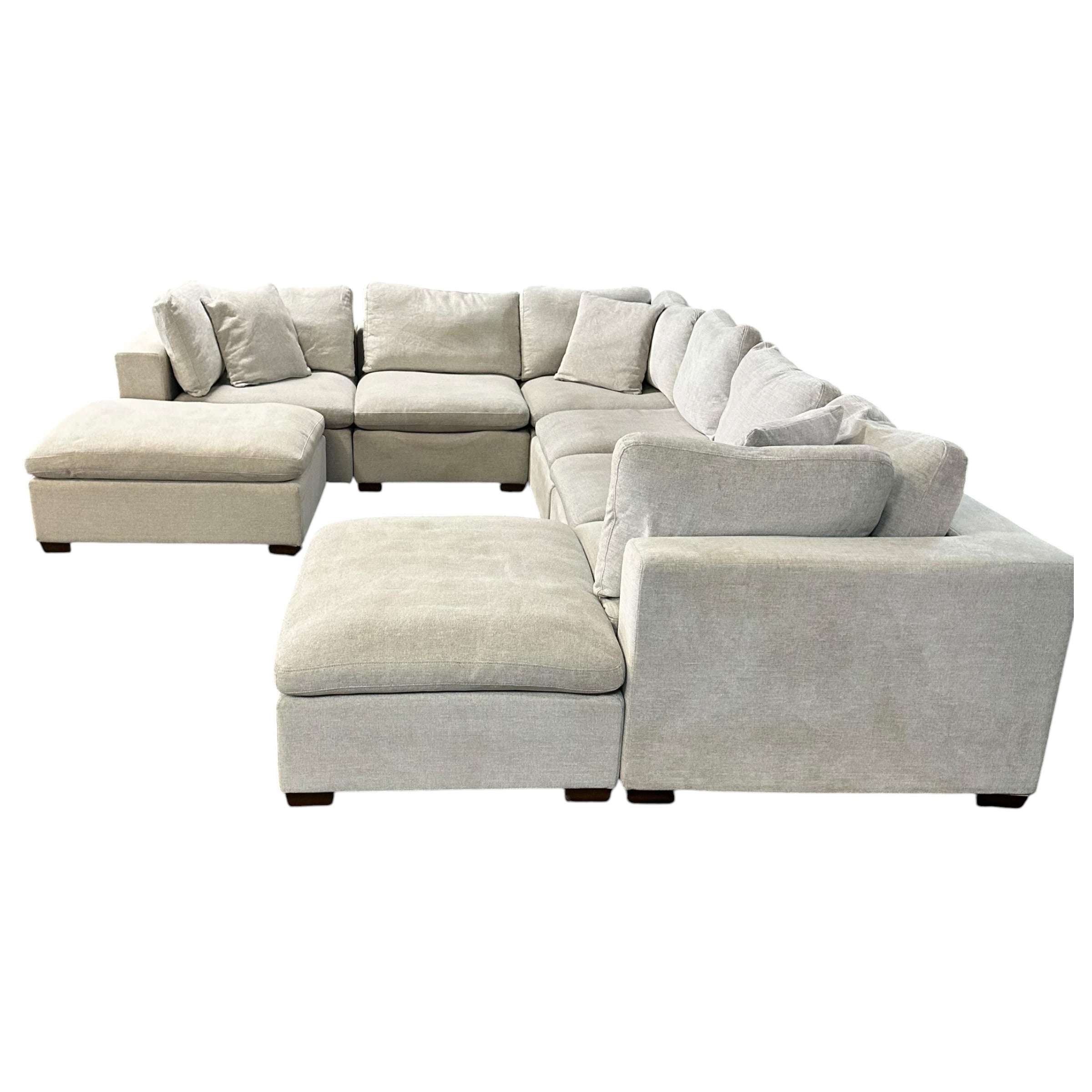 Modular 8 Pc Sectional Cloud Couch in Light Gray