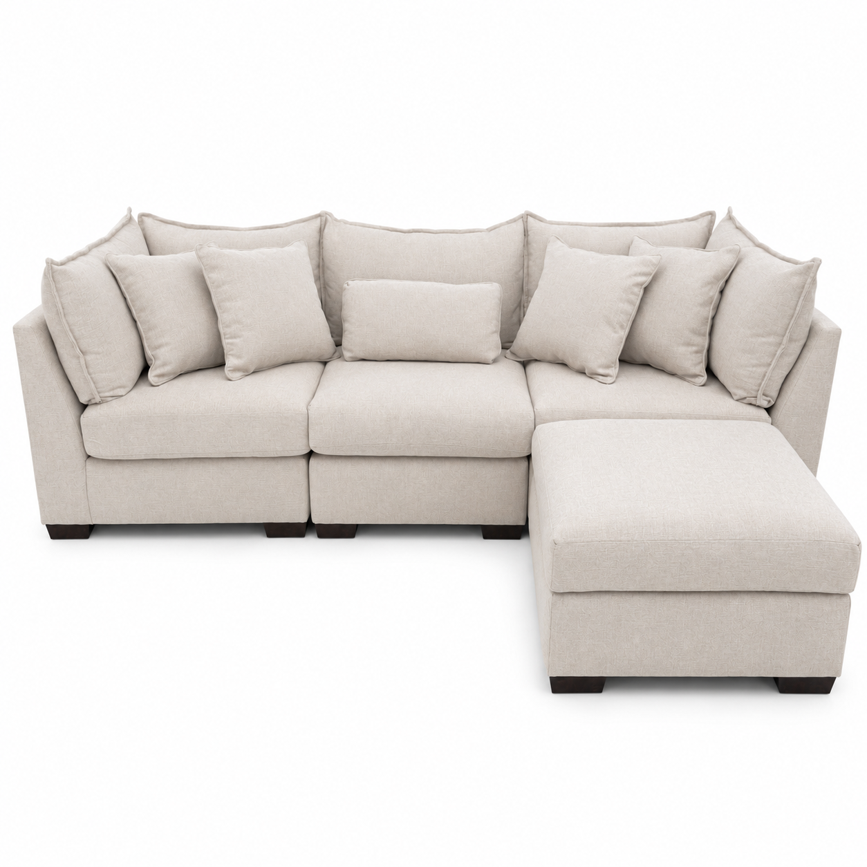 Alina 3 Pc Sofa with Storage Ottoman in Ivory