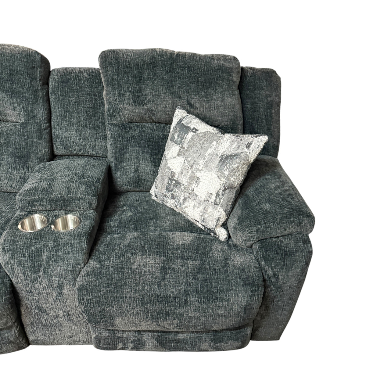 Charcoal Gray Electric Recliner Loveseat