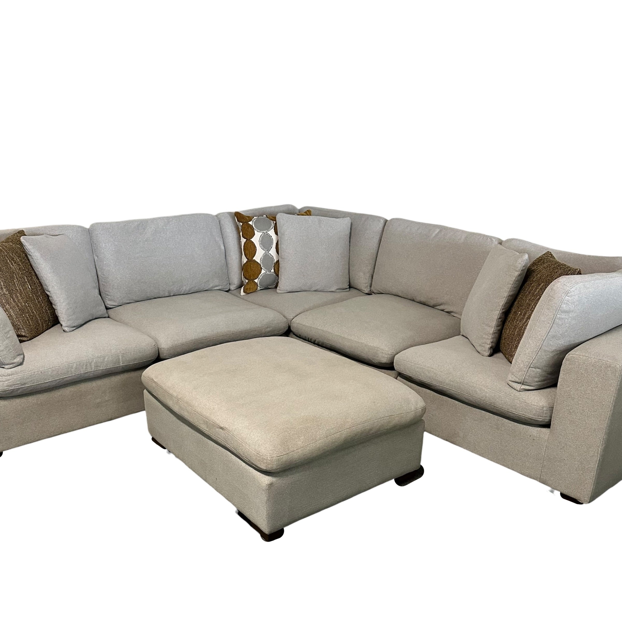 Modular 6-Piece Sectional Cloud Couch with Matching Ottoman