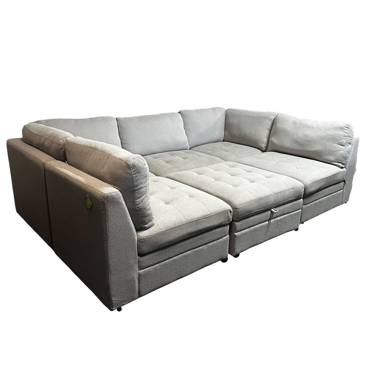 Modular 6 Pc Tufted Sectional in Gray