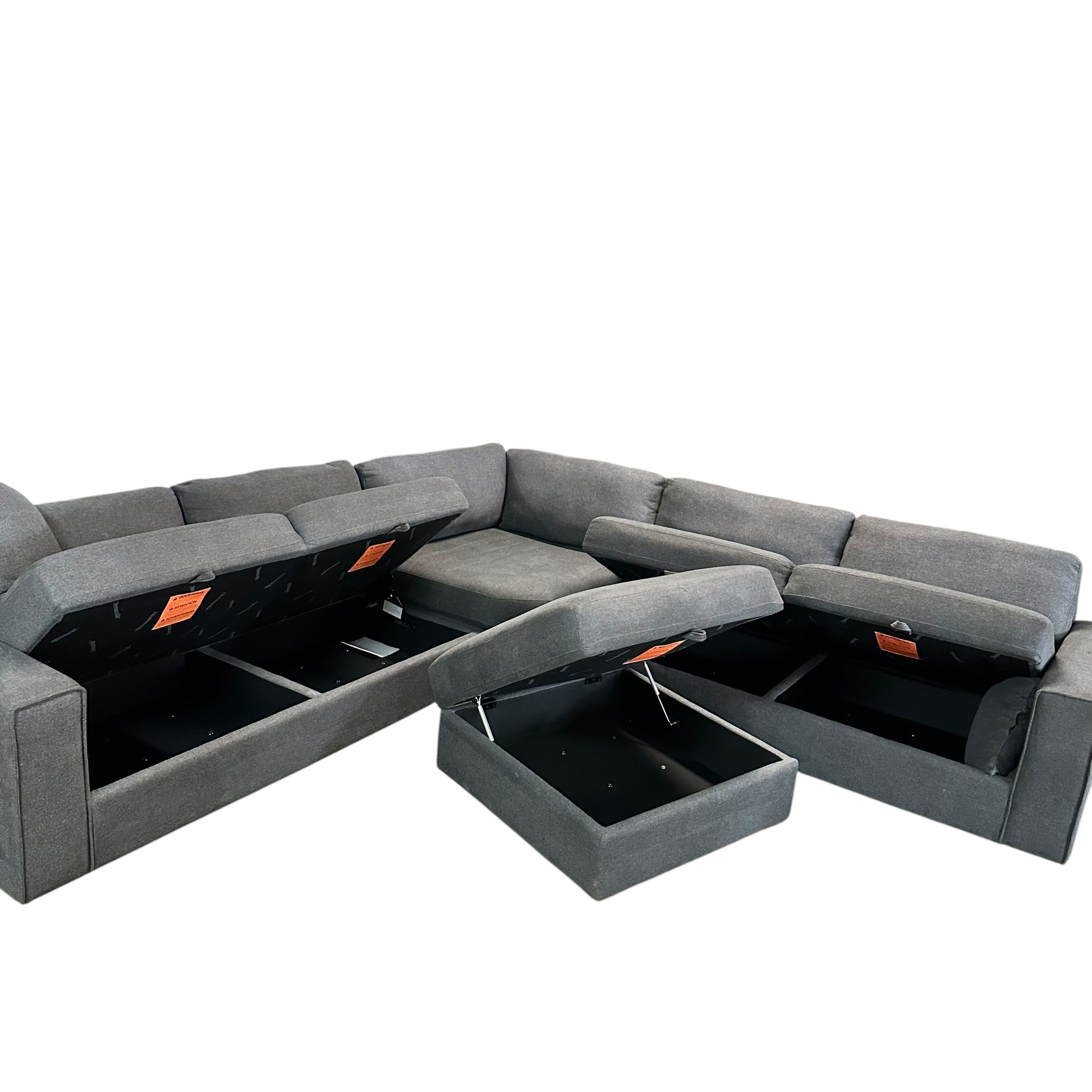 Corner Sectional with Storage in Navy Blue