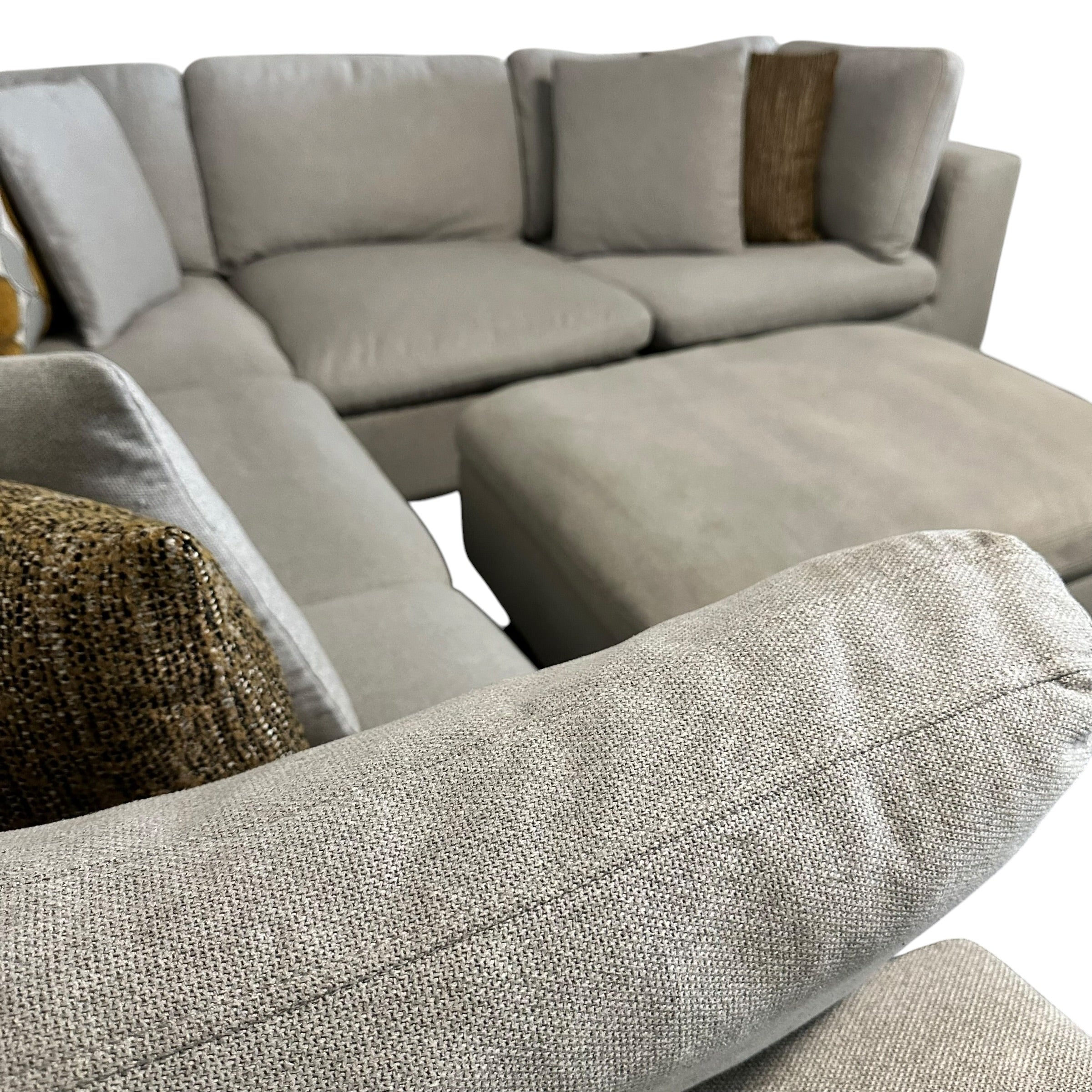 Modular 6-Piece Sectional Cloud Couch with Matching Ottoman