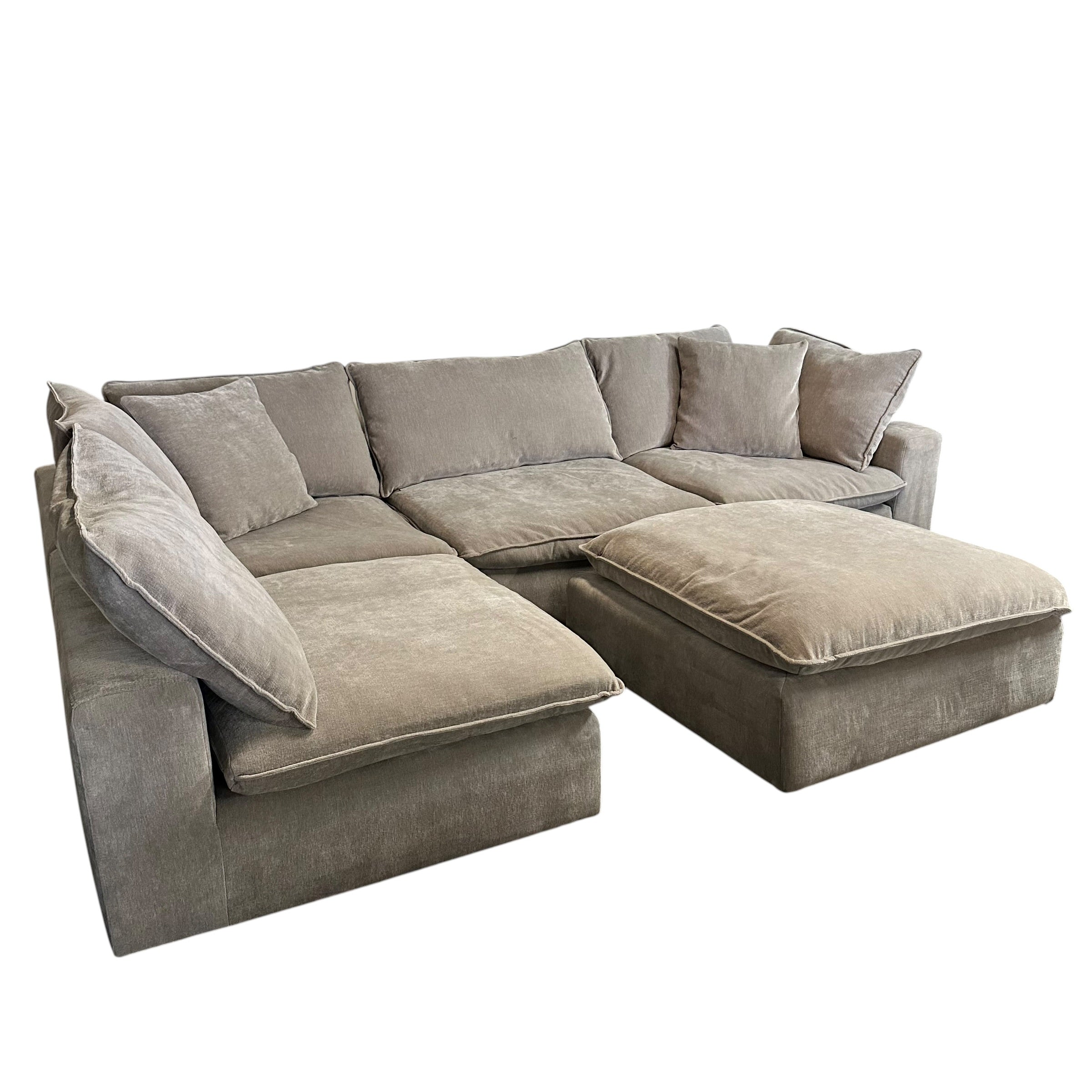 5 Pc Modular Cloud Sectional in Gray