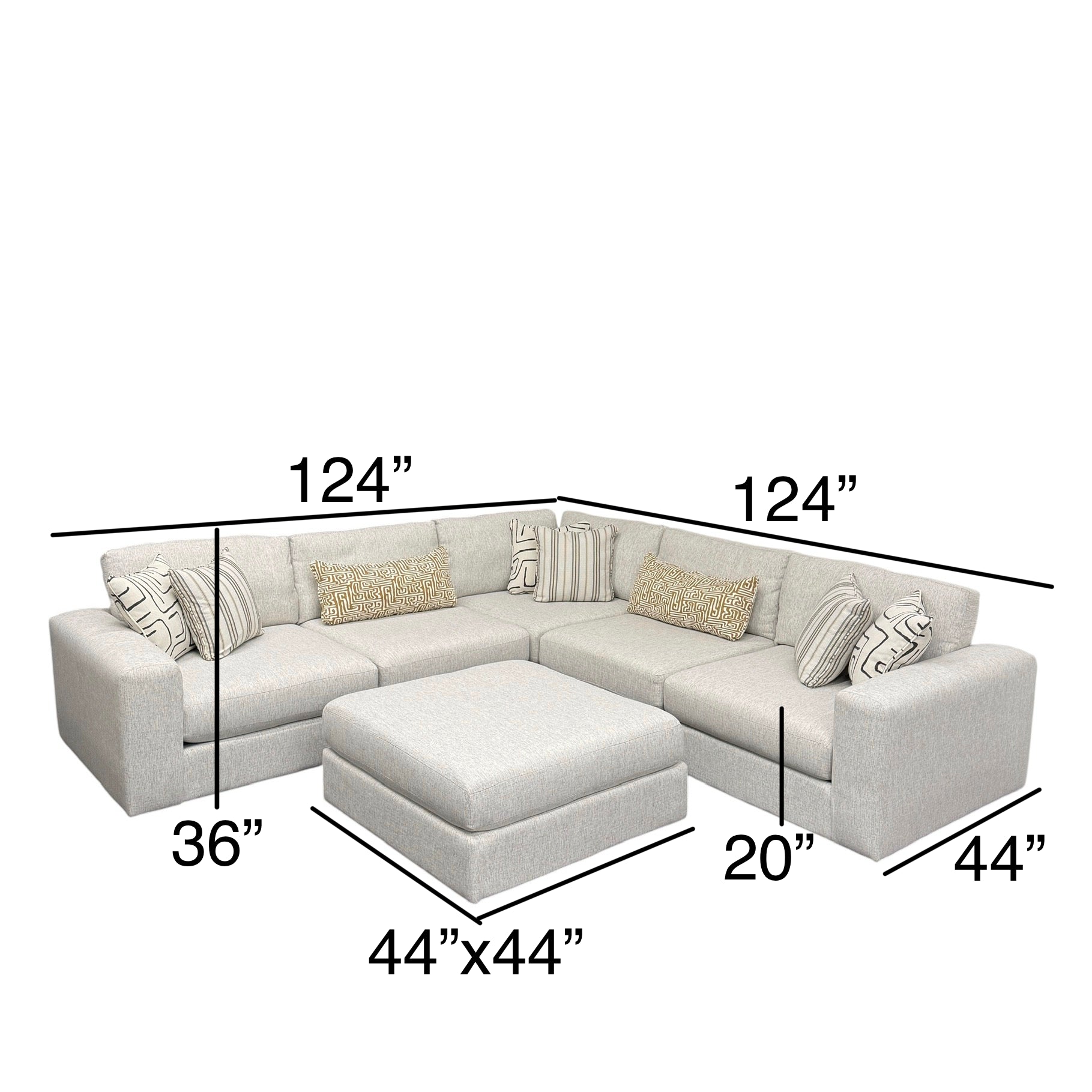 Mason Modular 5-Piece Corner Sectional with Ottoman