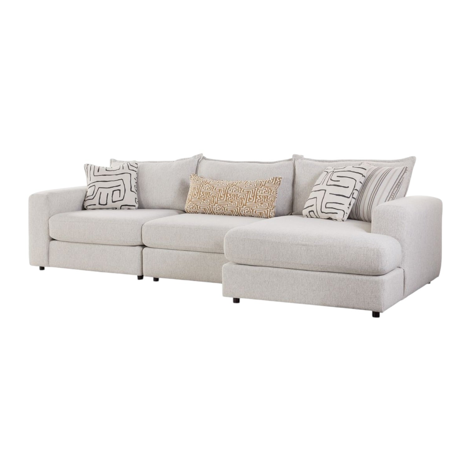 Summit Modular 3 Piece Sectional with Right Arm Facing Chaise