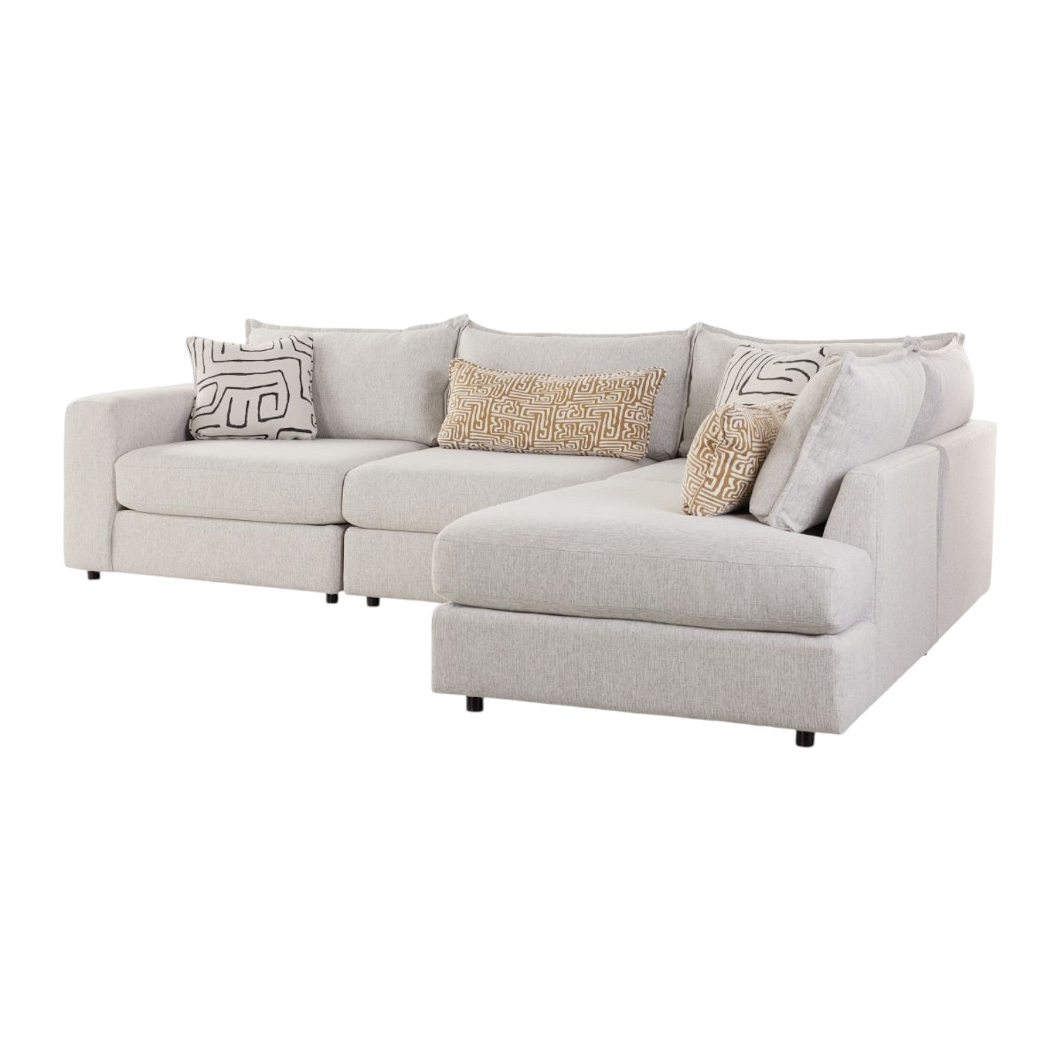 Summit Modular 4 Piece Sectional with Right Arm Facing Bumper Chaise