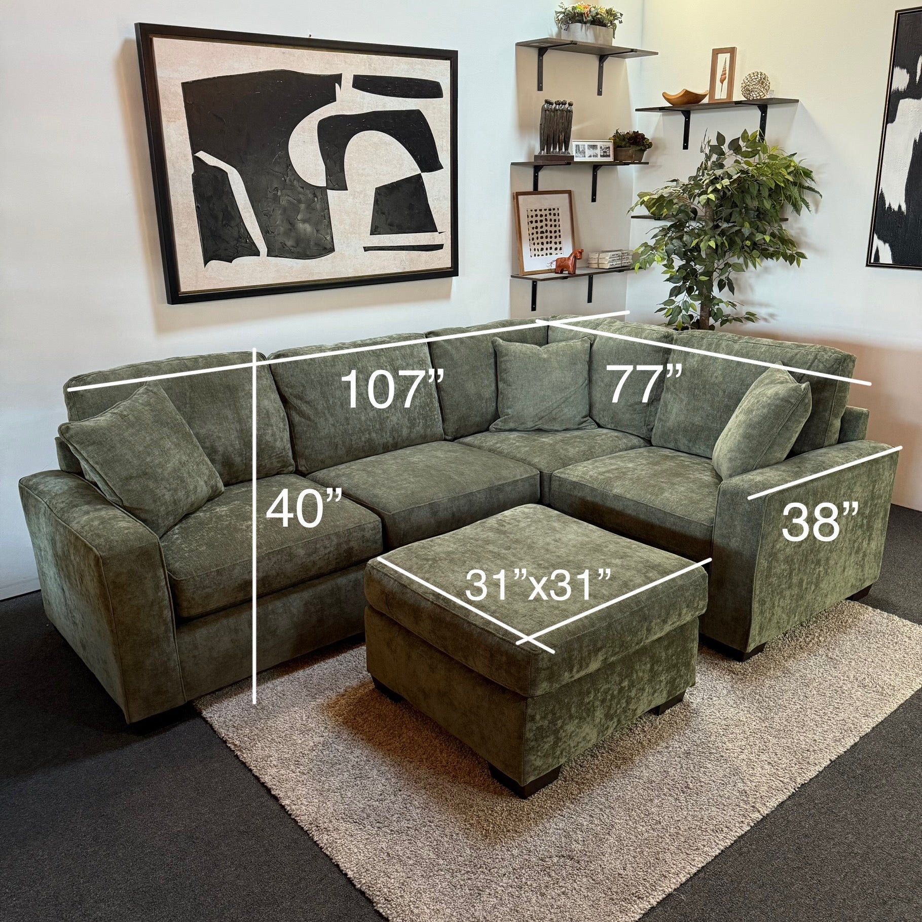 Alton Modular Sectional in Olive Green
