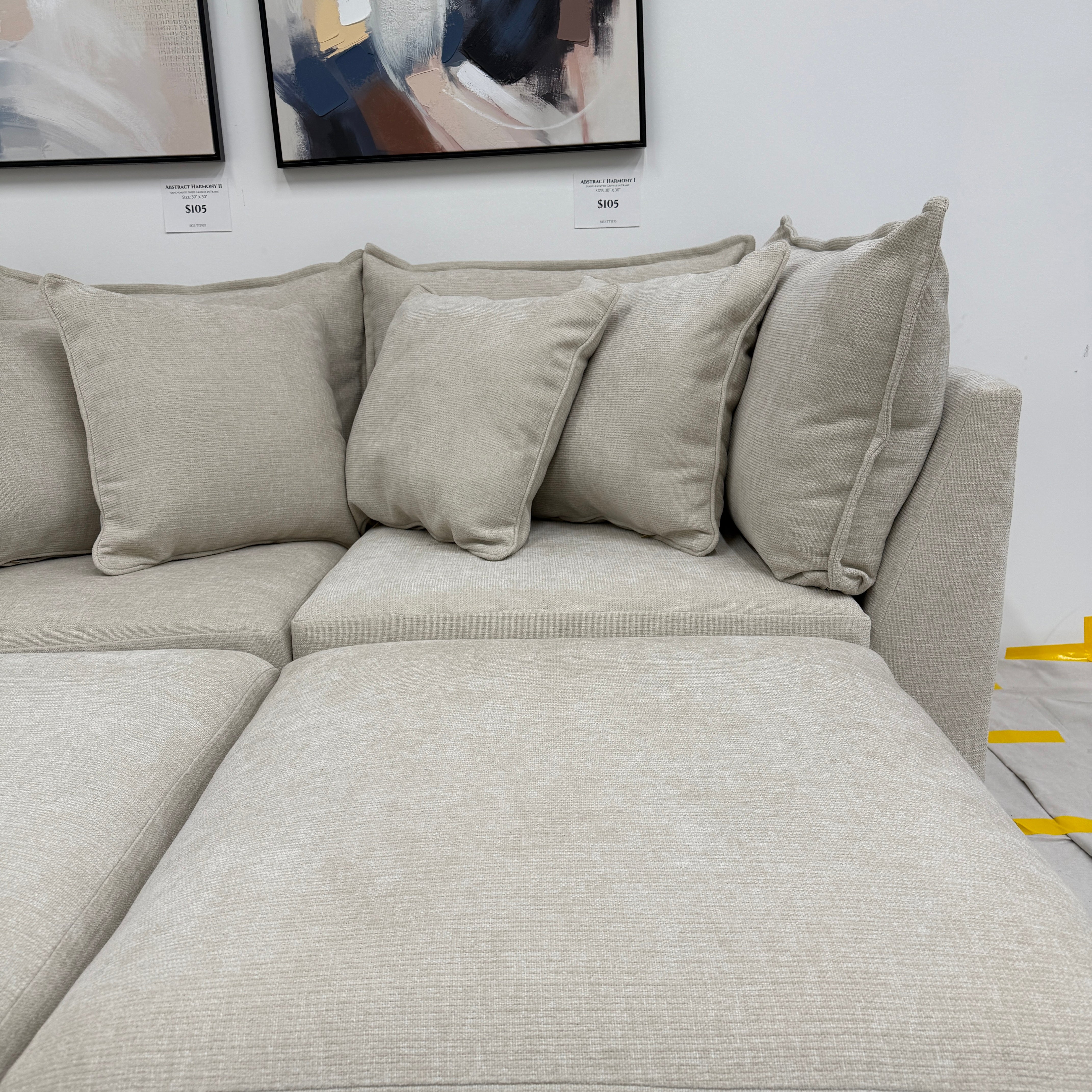 Alina 2 Pc Loveseat with Double Storage Ottomans