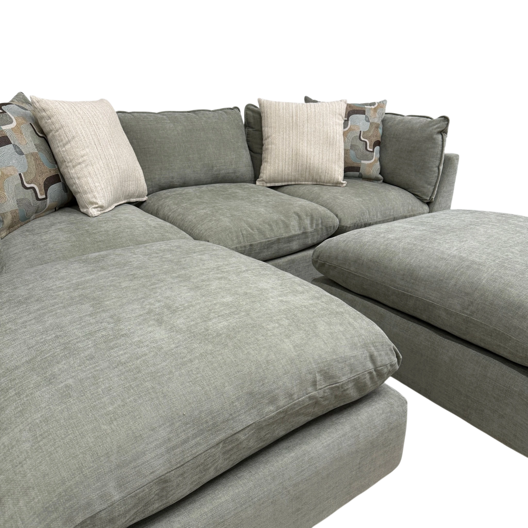 Willow 3-Piece Modular Sofa with Two Ottomans
