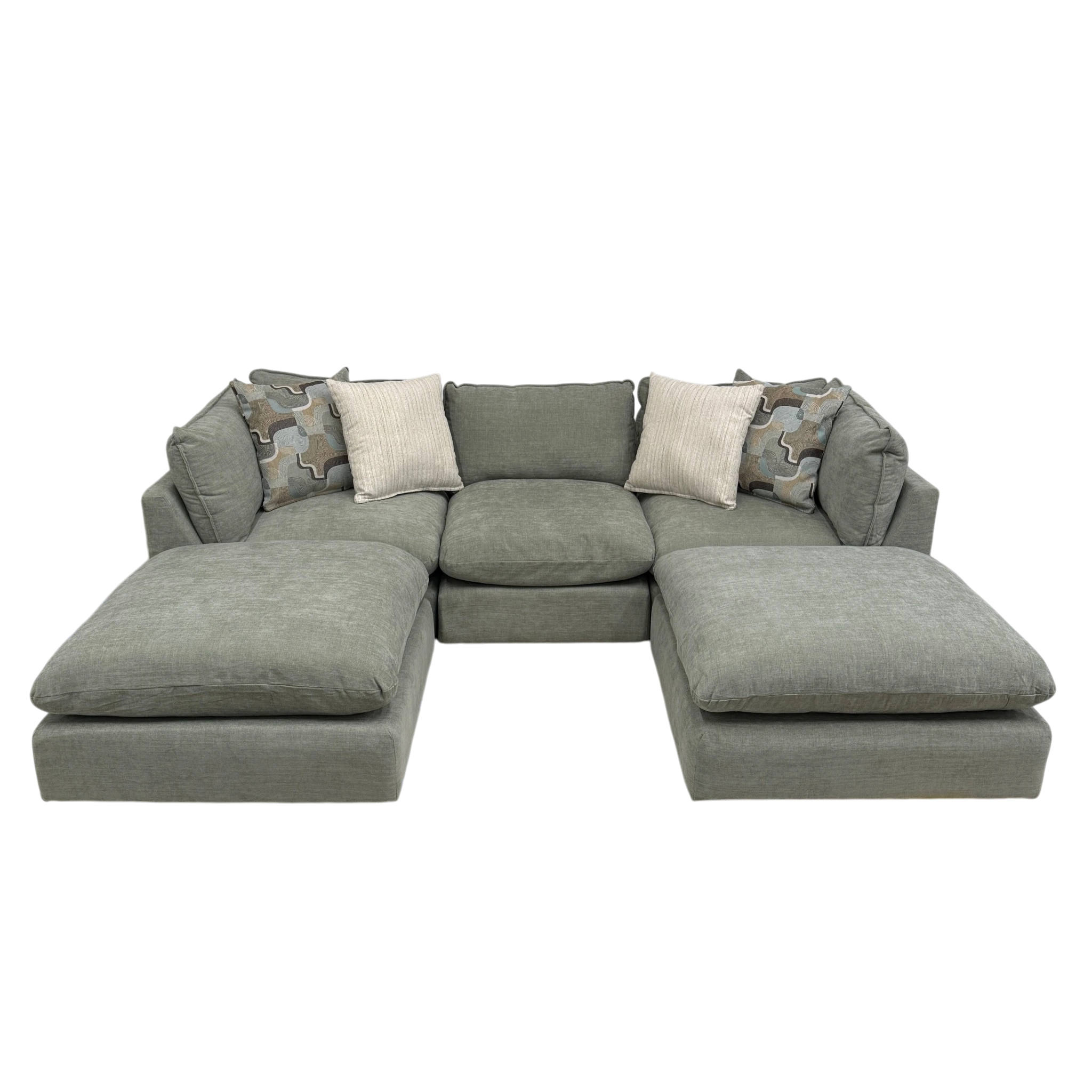 Willow 3-Piece Modular Sofa with Two Ottomans