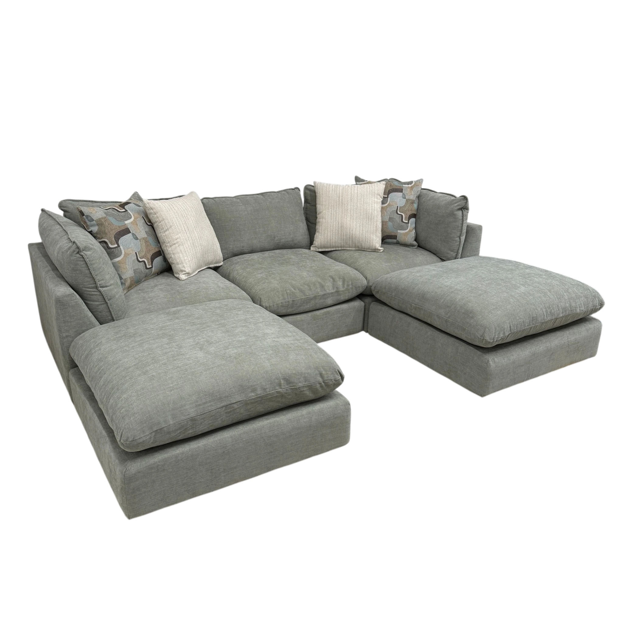 Willow 3-Piece Modular Sofa with Two Ottomans