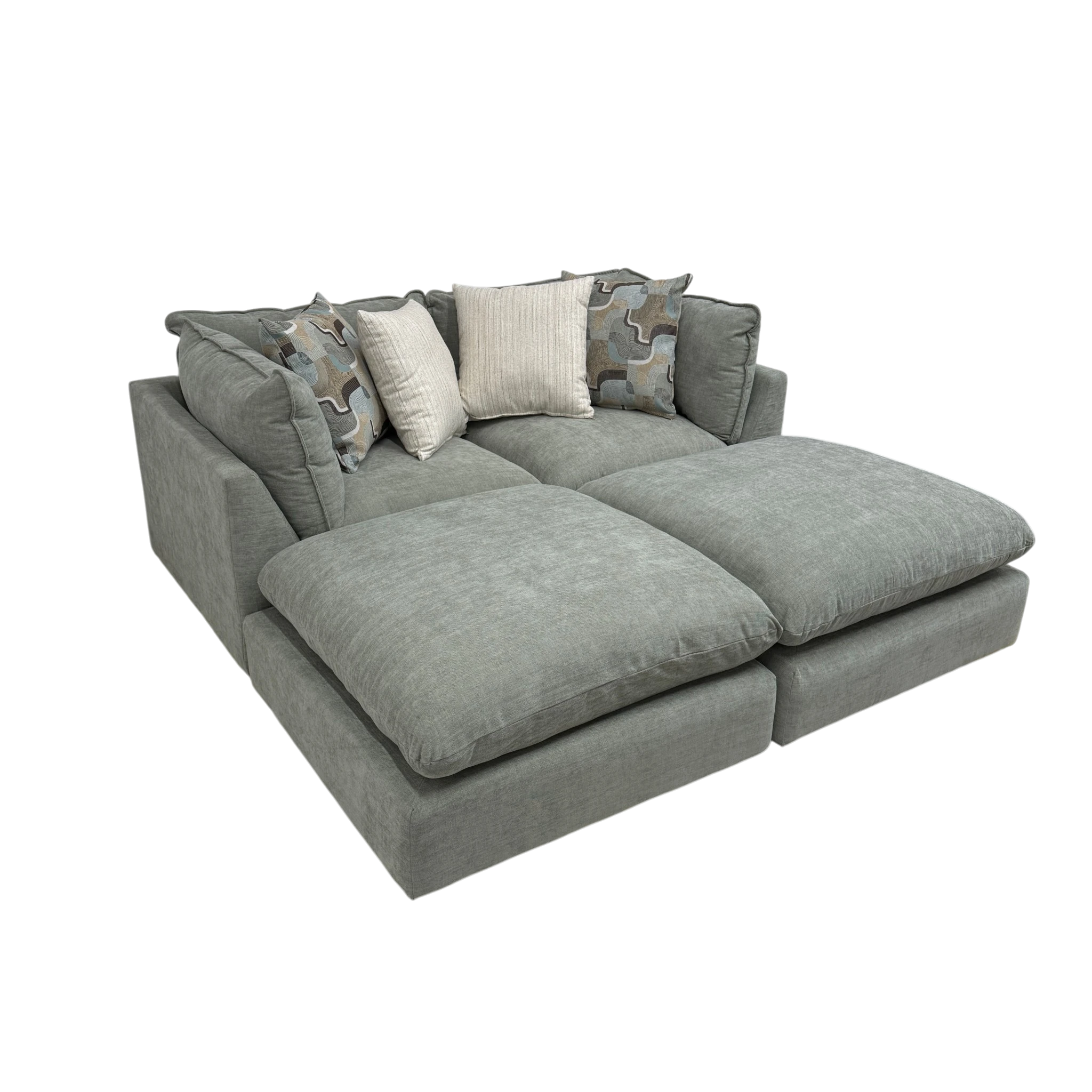 Willow 2-Piece Loveseat with Two Ottomans