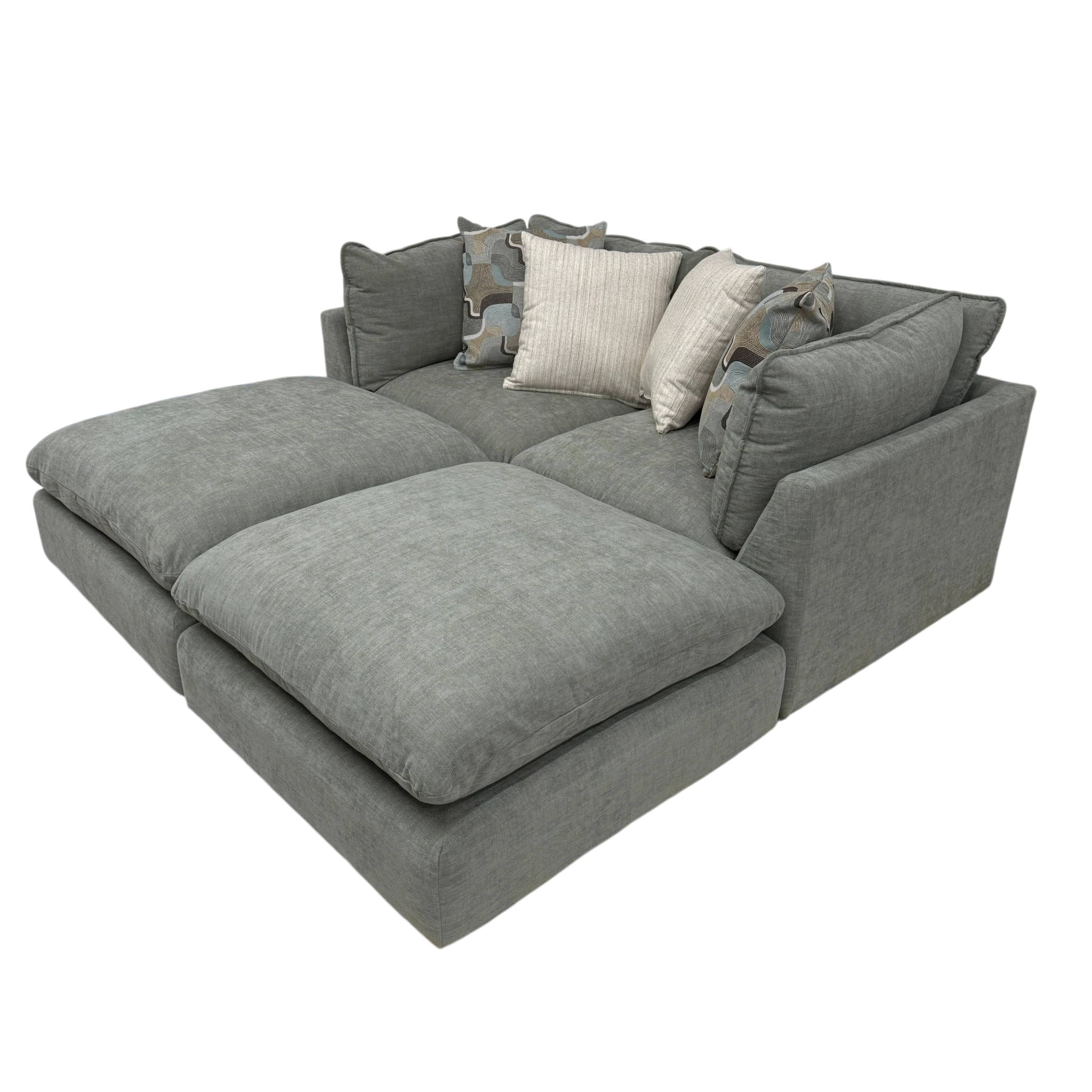Willow 2-Piece Loveseat with Two Ottomans