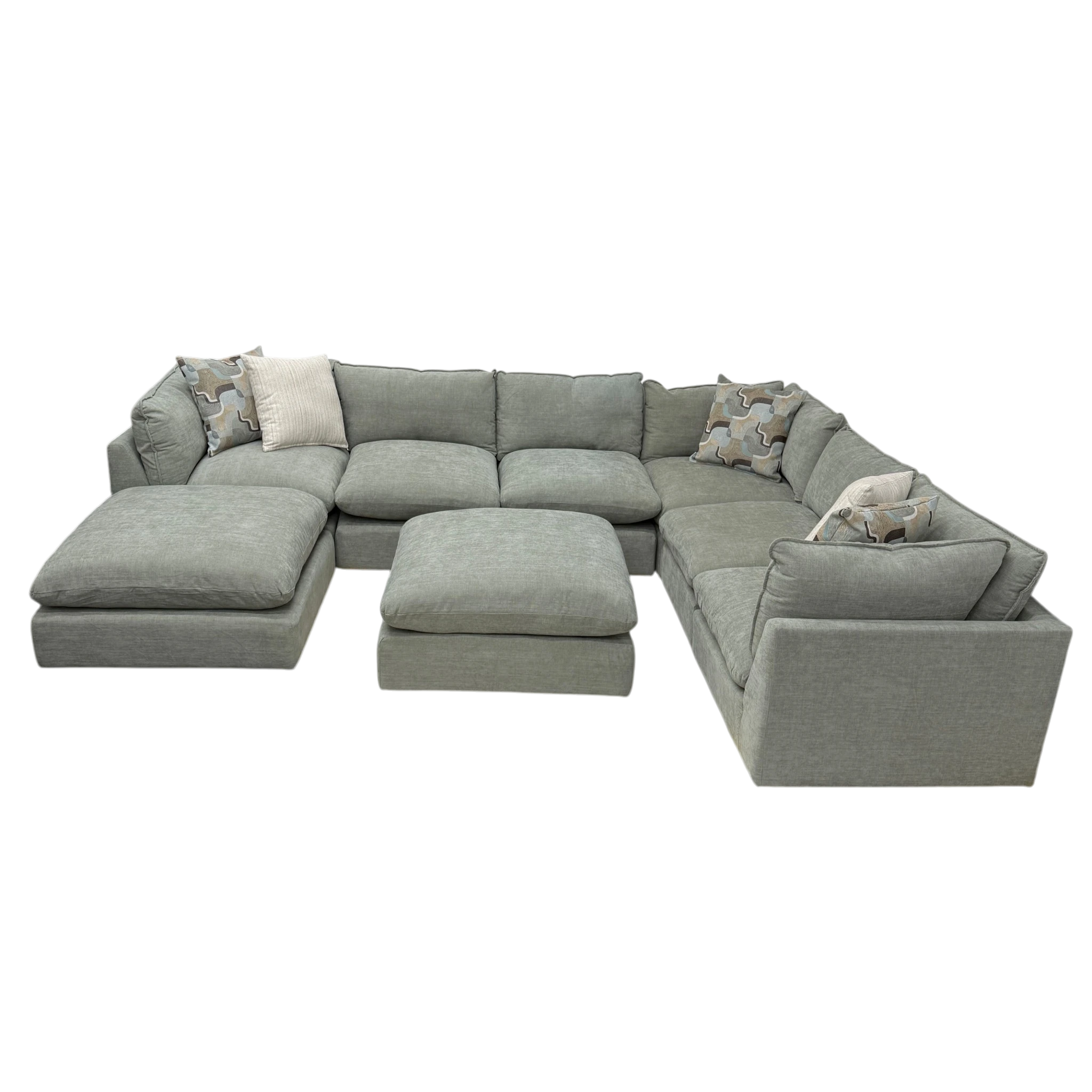 Willow 6-Piece Modular U-Shape Sectional with Two Ottomans