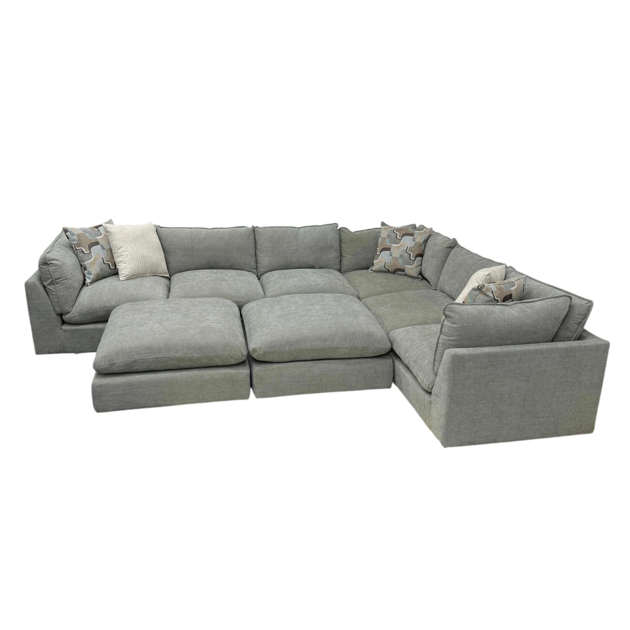 Willow 6-Piece Modular U-Shape Sectional with Two Ottomans