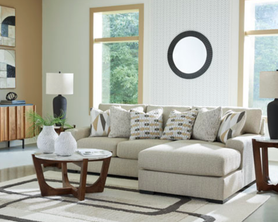 Avalon Sectional in Taupe with Right Chaise