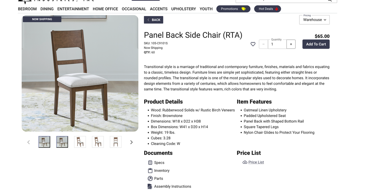 Harmony Panel Back Dining Chair