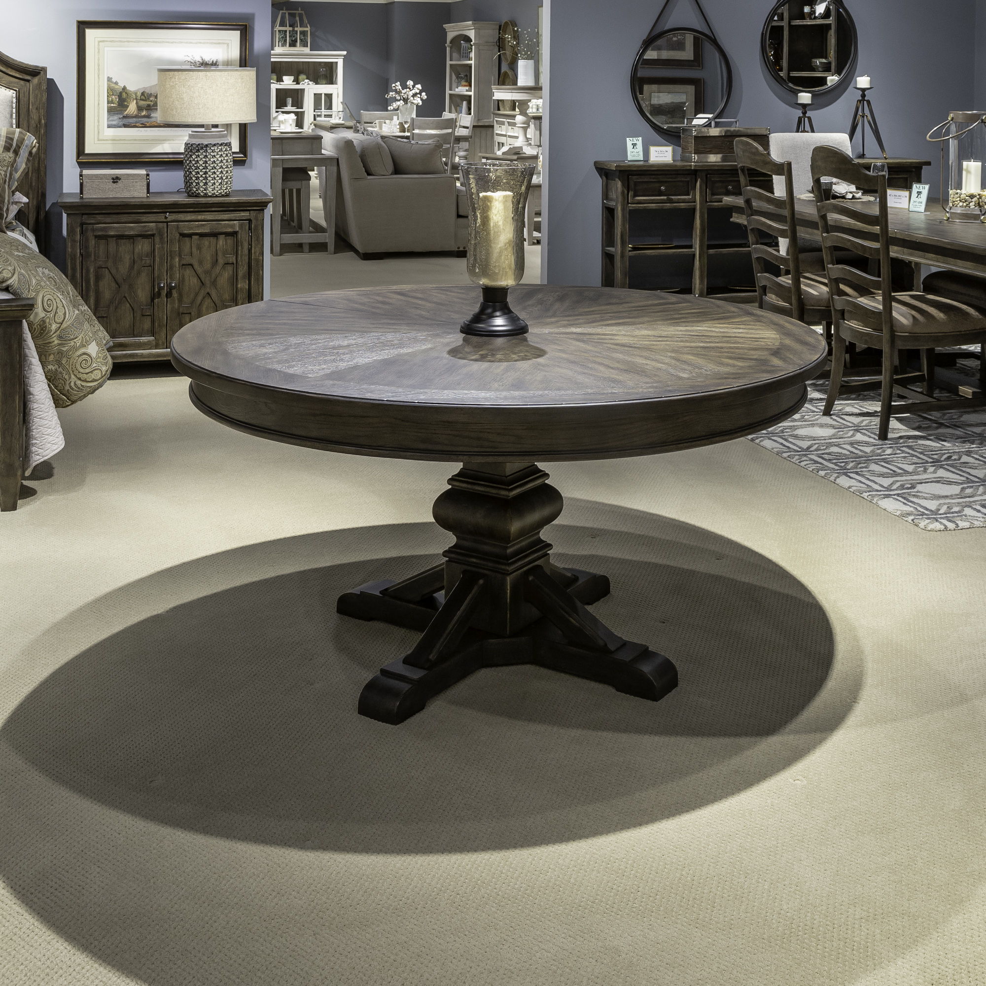 Paradise Valley - Pedestal Table - Saddle Brown